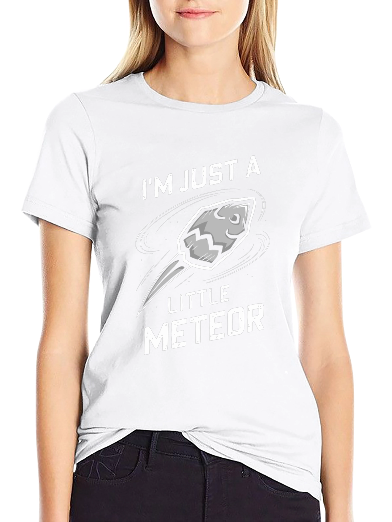 Im Just A Little Meteor Black T-Shirt