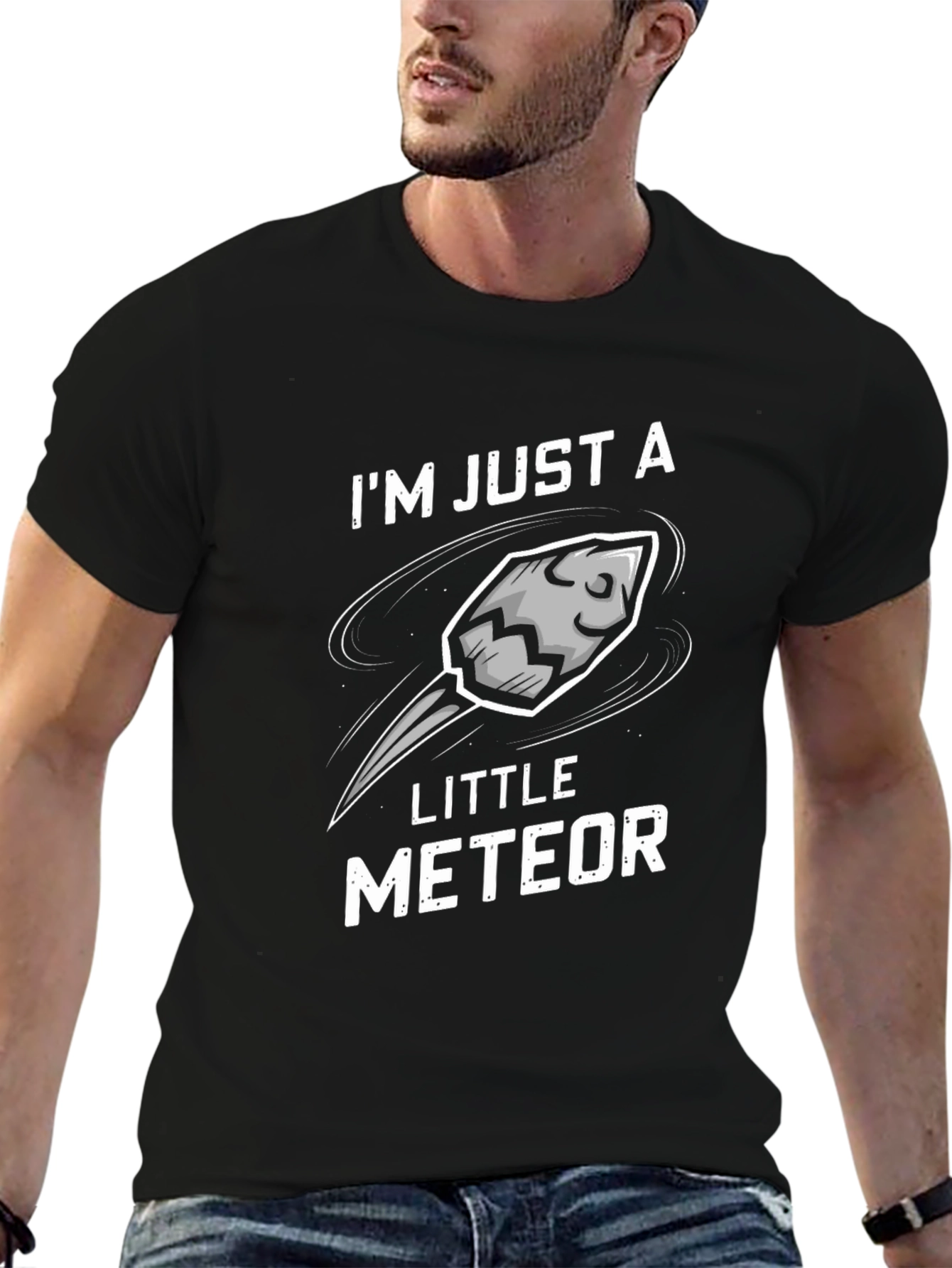 Im Just A Little Meteor Black T-Shirt