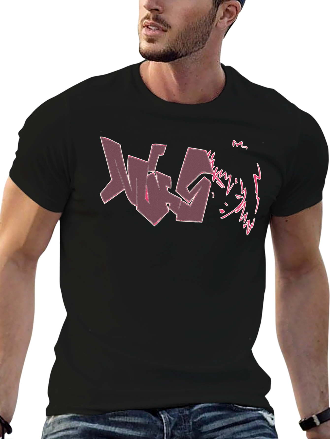 Graphic Anime Style Black T-Shirt