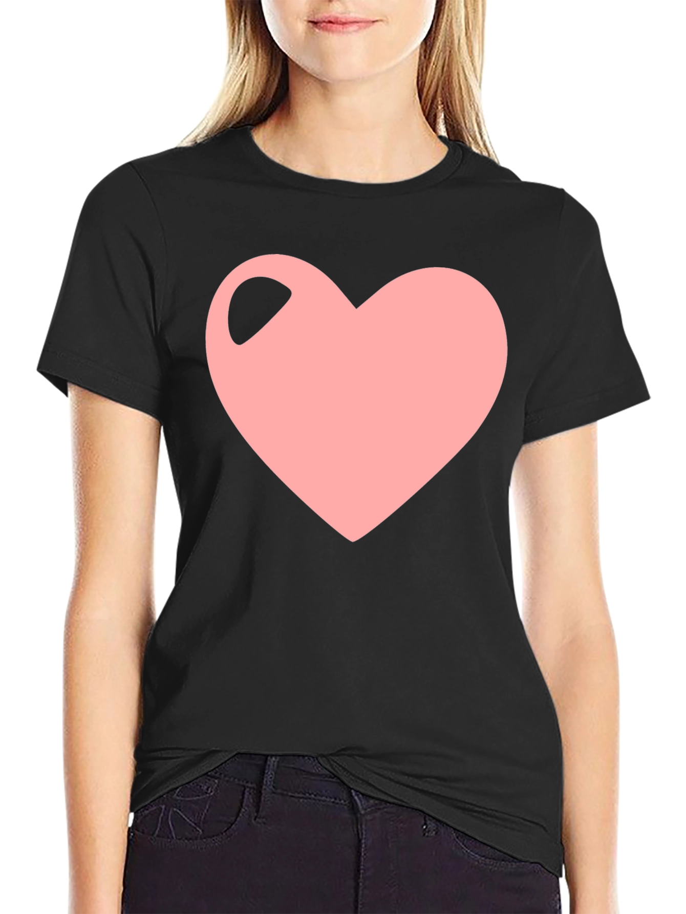 Heart Graphic Black T-Shirt - Trendy Casual Wear