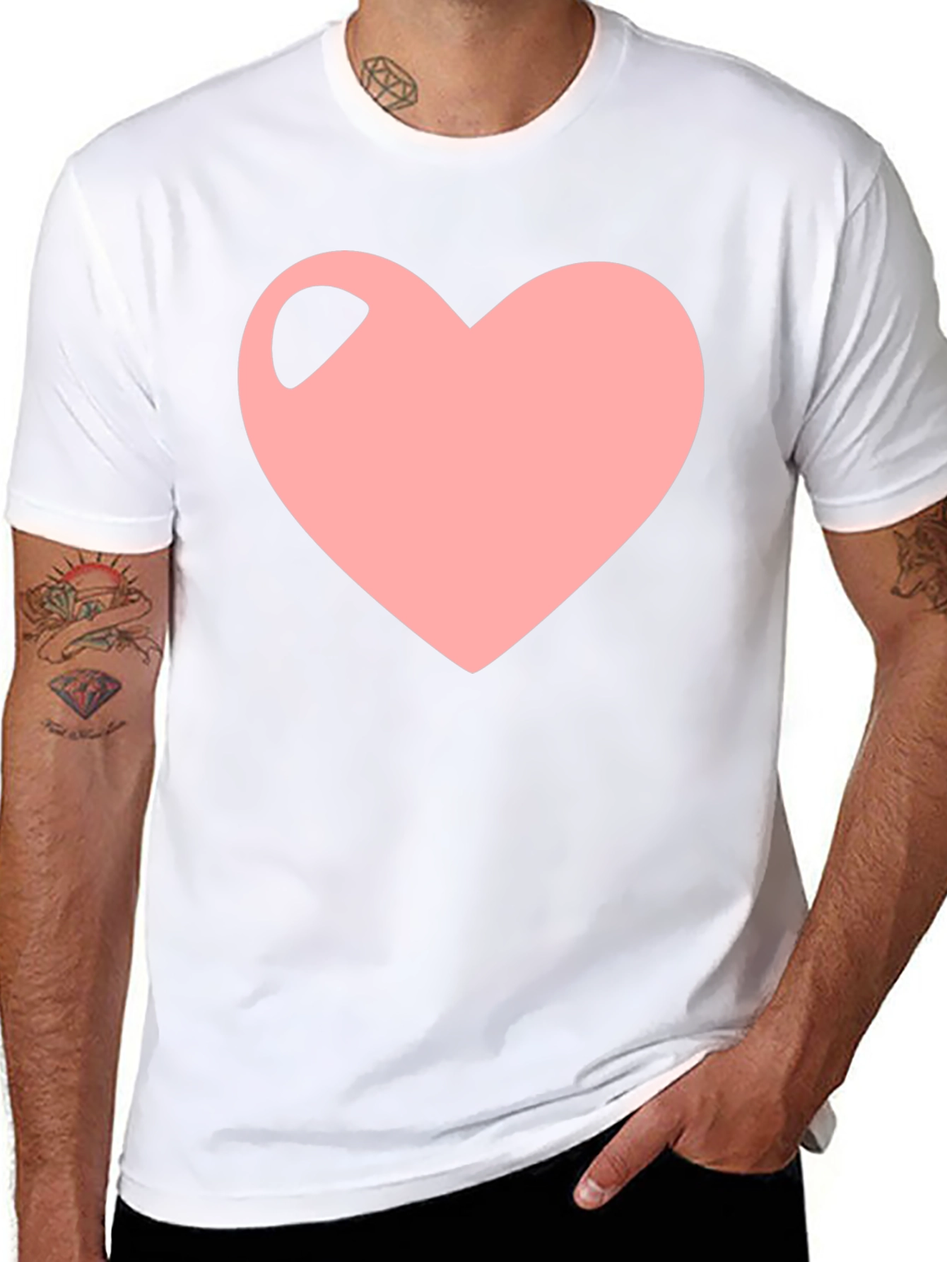 Heart Graphic Black T-Shirt - Trendy Casual Wear