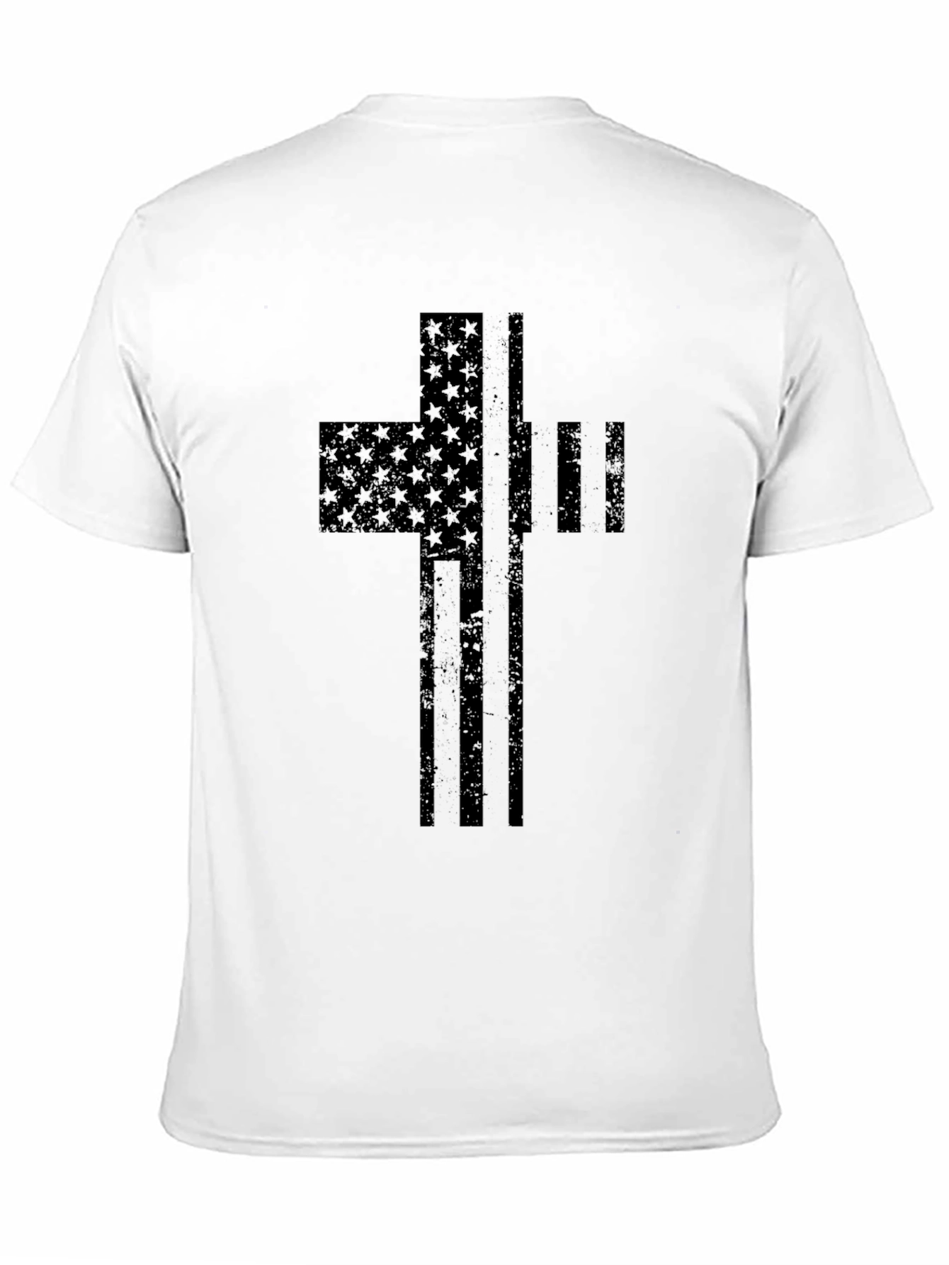 American Flag Cross Graphic T-Shirt