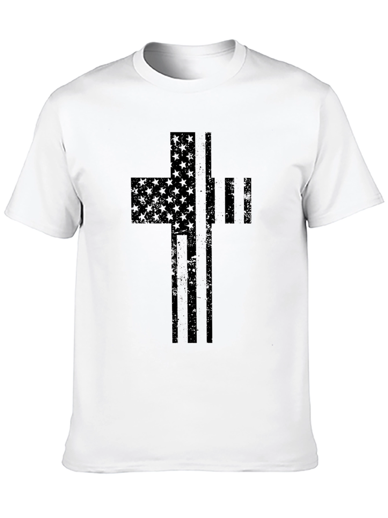 American Flag Cross Graphic T-Shirt