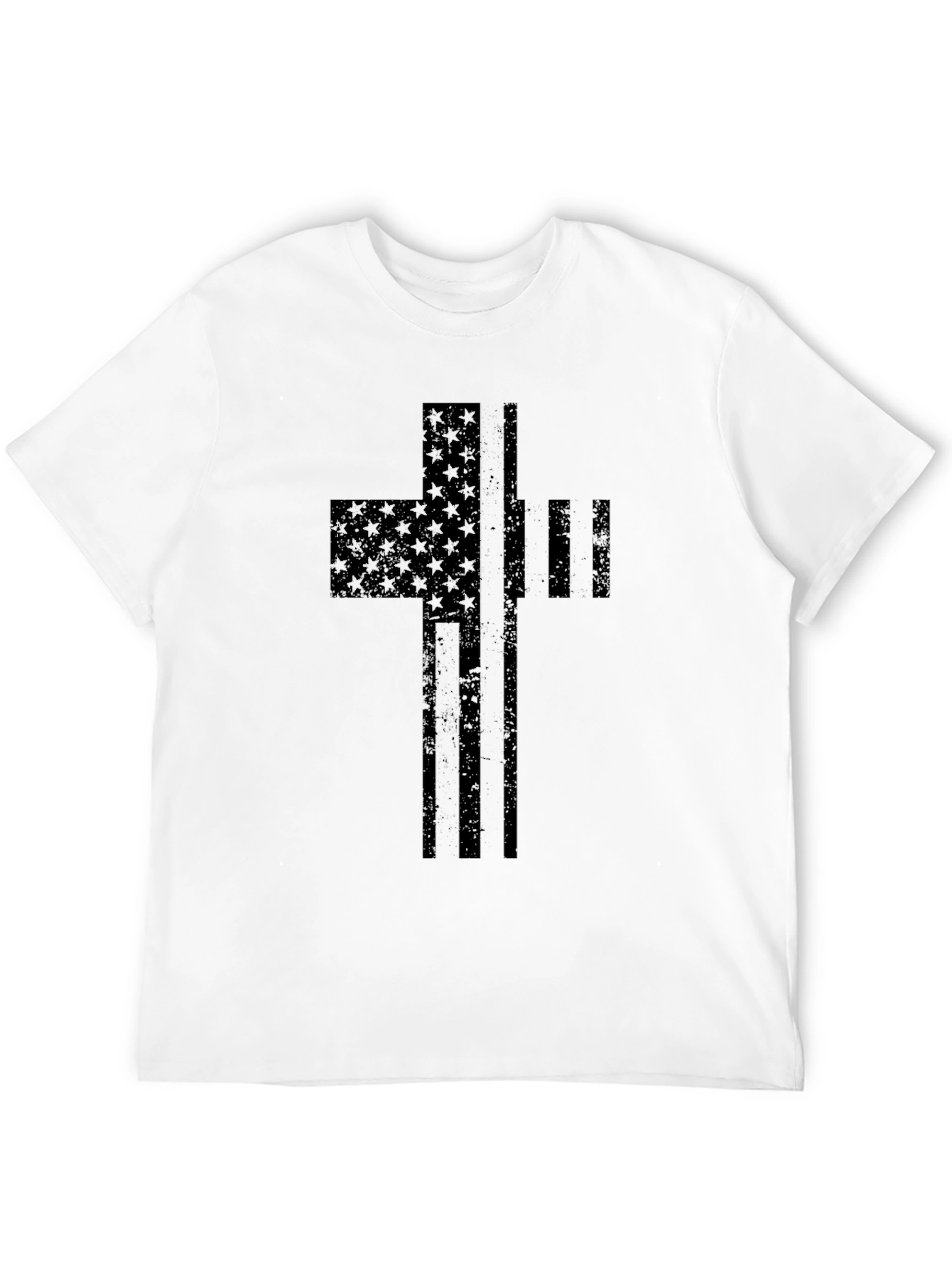 American Flag Cross Graphic T-Shirt
