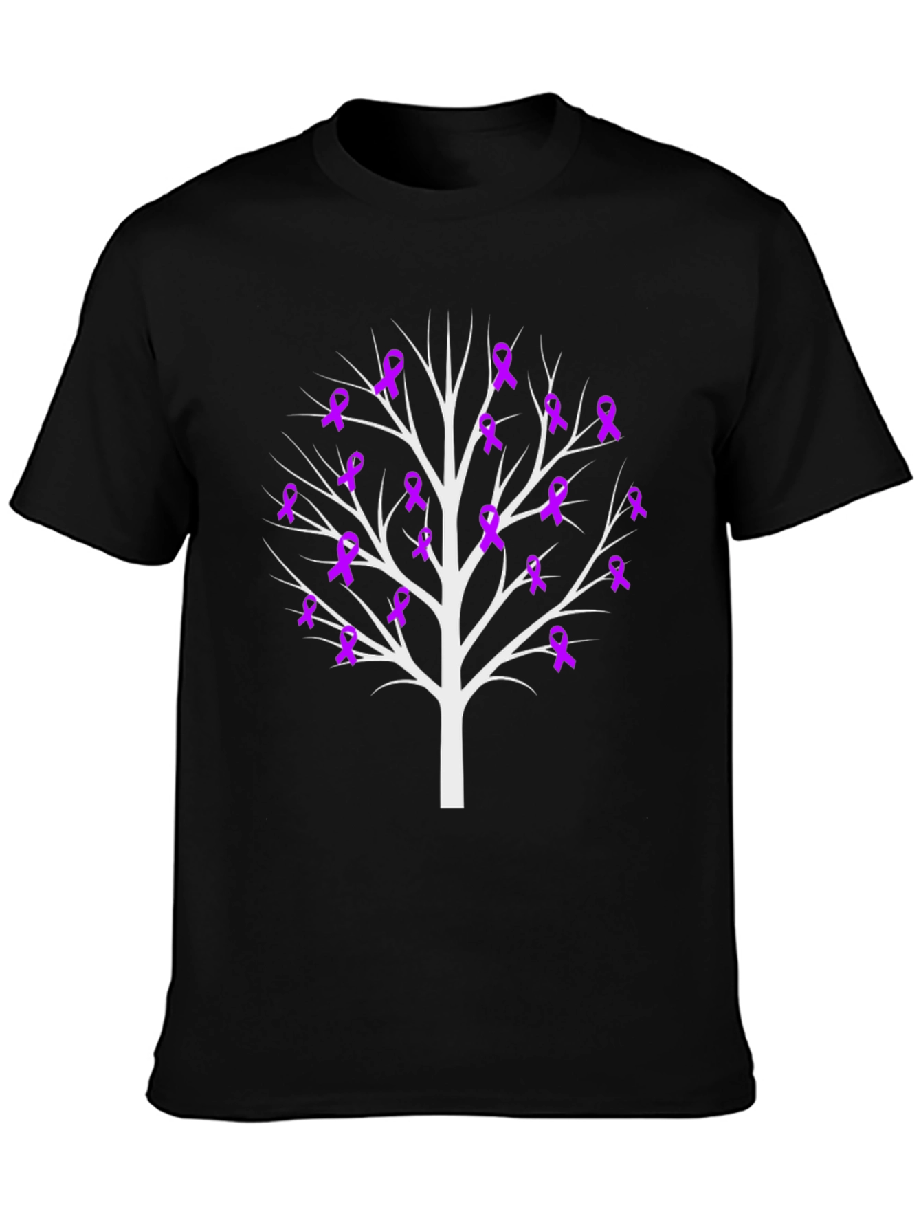 Awareness Ribbon Tree Black Tee