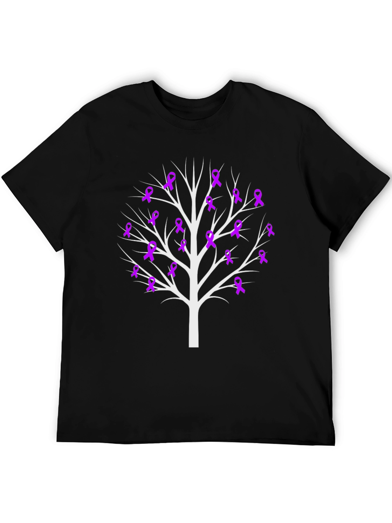 Awareness Ribbon Tree Black Tee