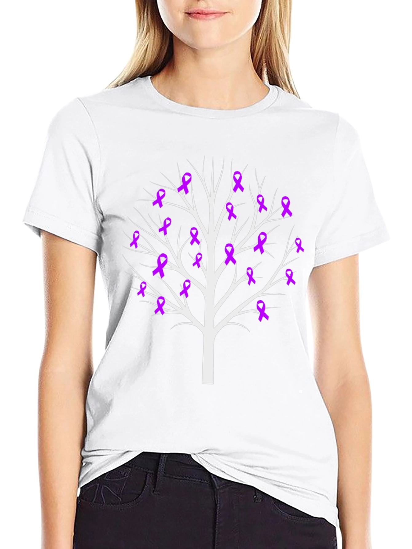 Awareness Ribbon Tree Black Tee