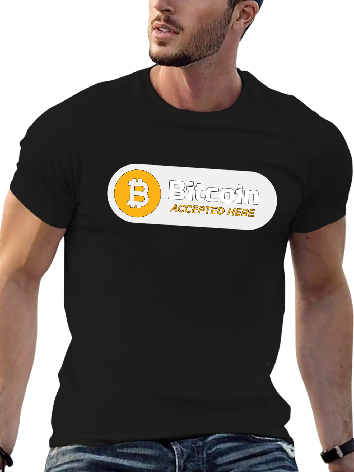 Bitcoin Accepted Here Black T-Shirt
