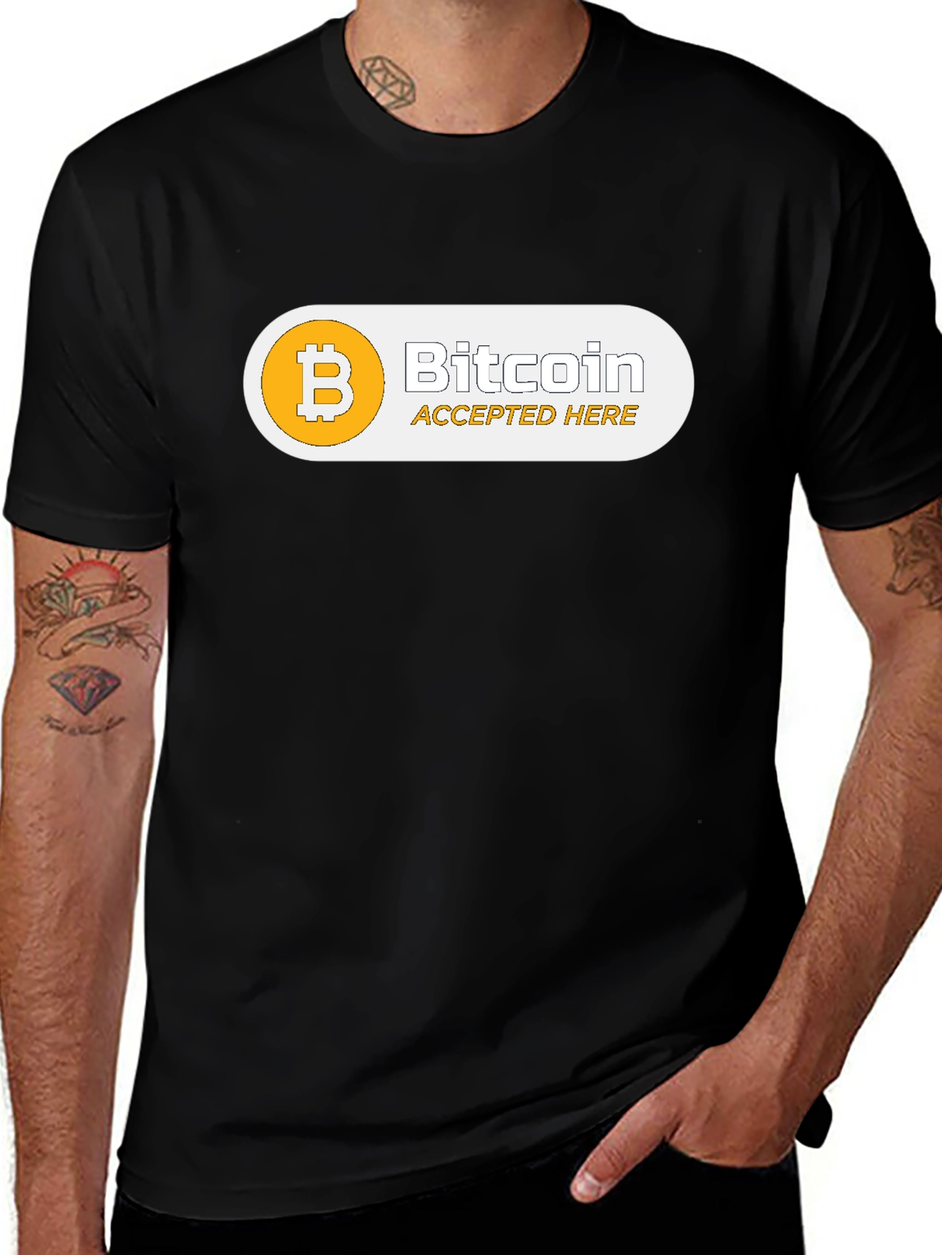 Bitcoin Accepted Here Black T-Shirt