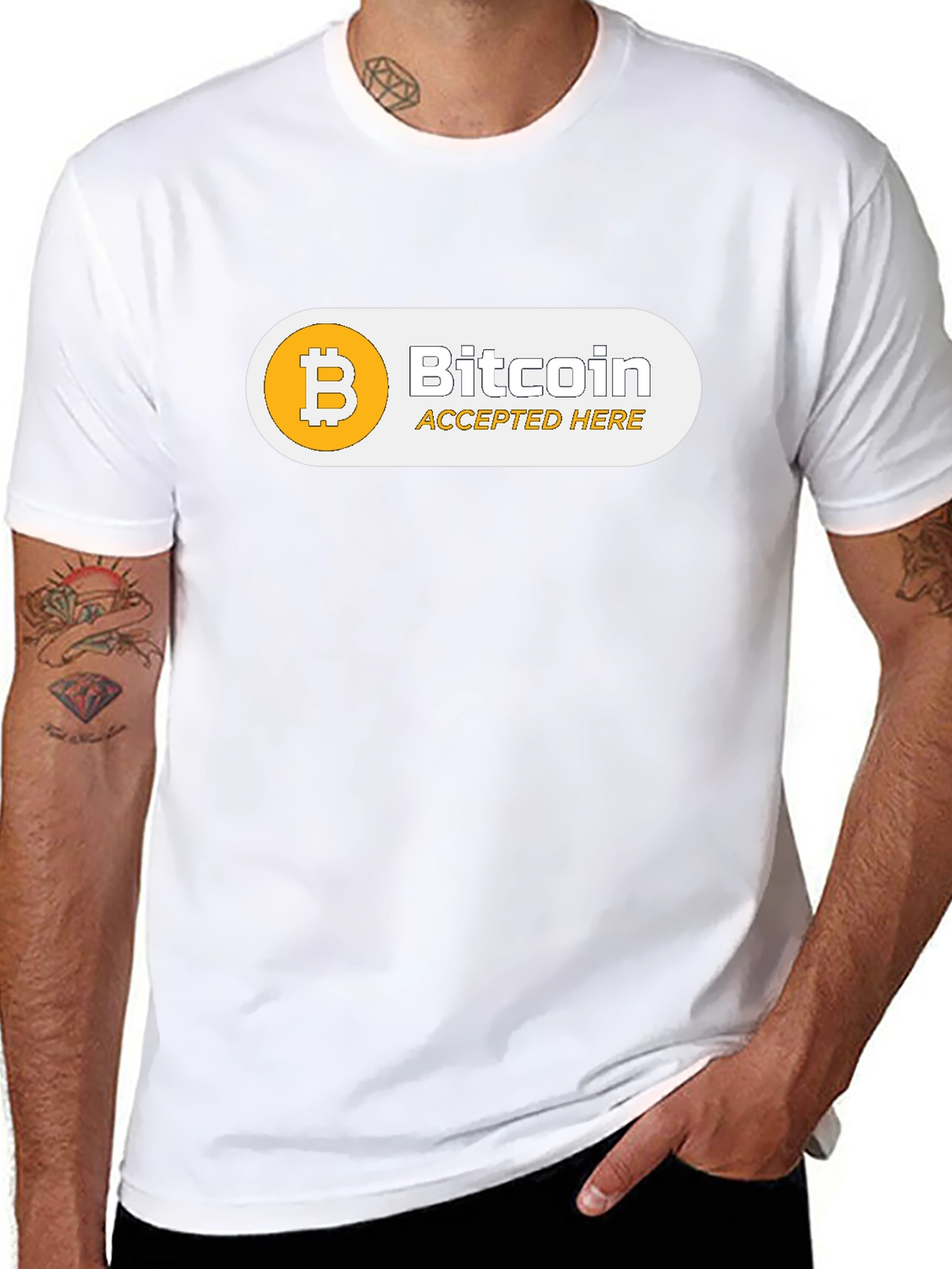 Bitcoin Accepted Here Black T-Shirt