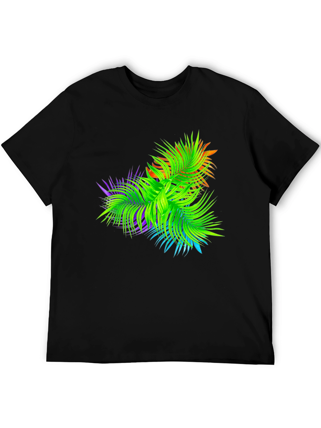 Tropical Palms Black Graphic T-Shirt