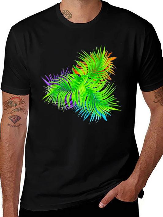 Tropical Palms Black Graphic T-Shirt