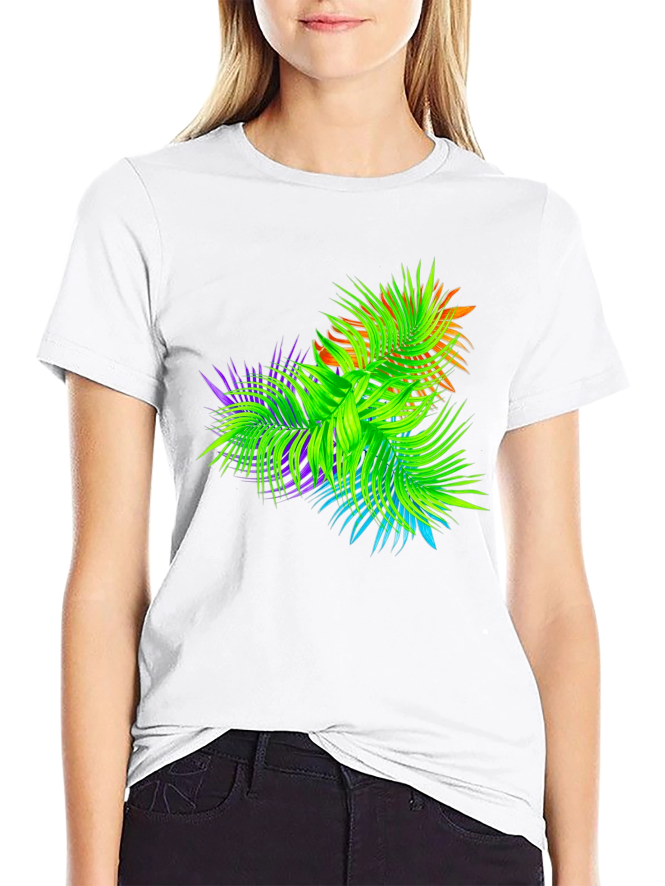 Tropical Palms Black Graphic T-Shirt