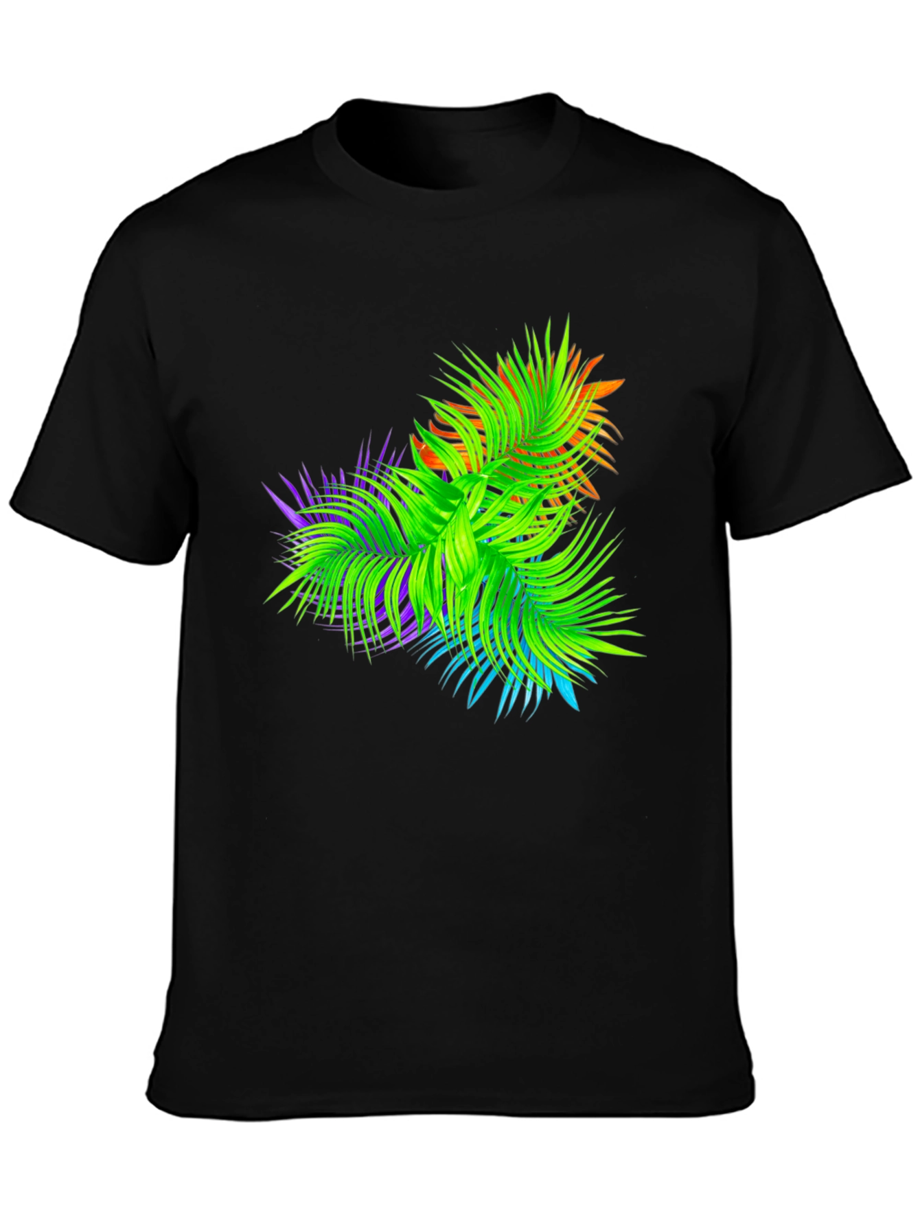 Tropical Palms Black Graphic T-Shirt