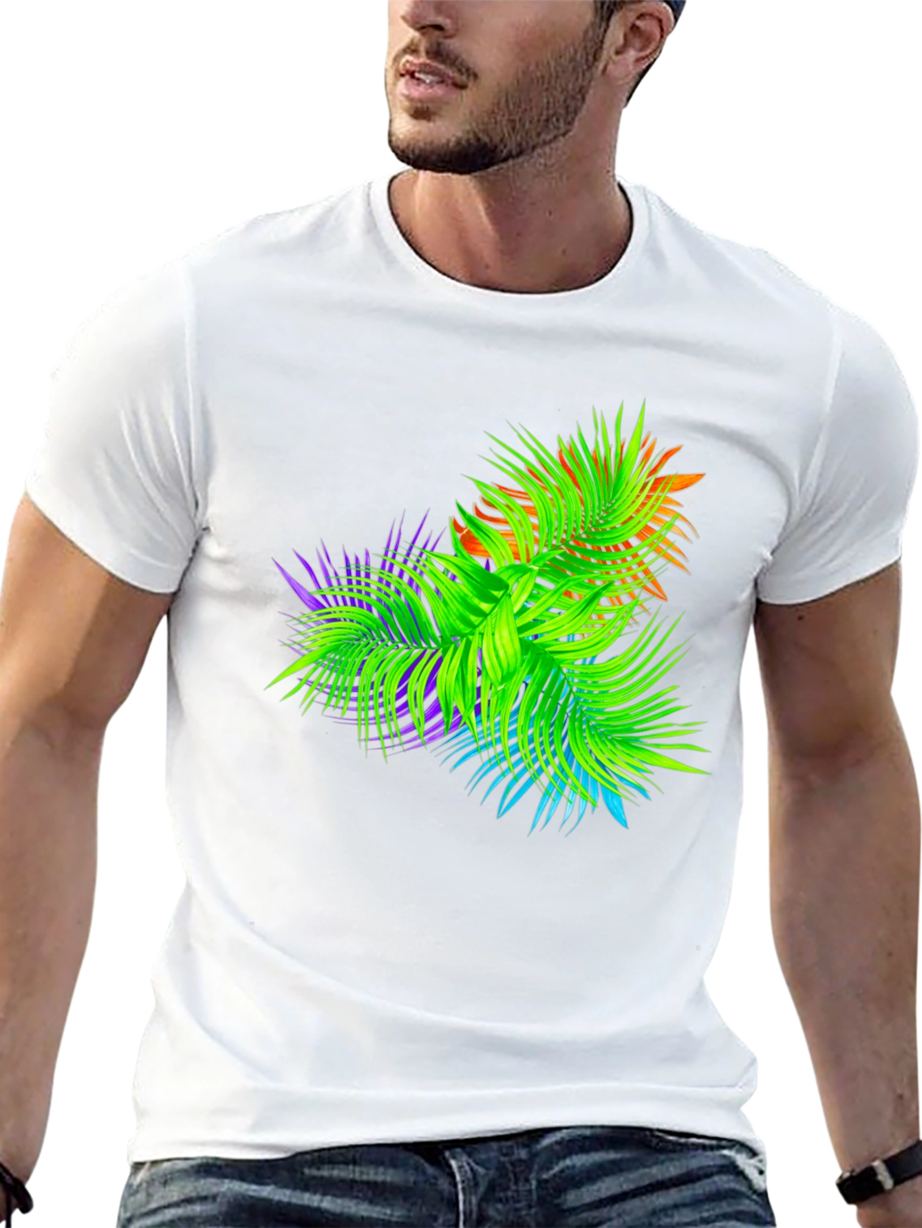 Tropical Palms Black Graphic T-Shirt