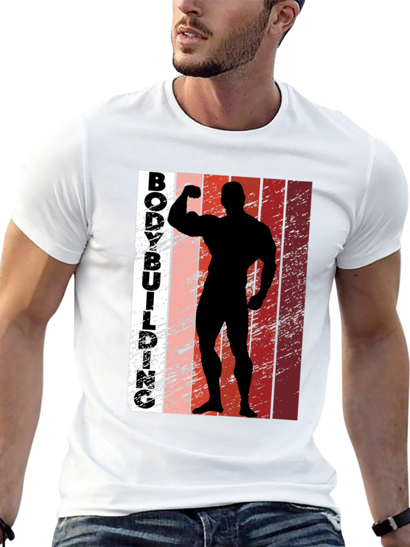 Bodybuilding Silhouette Graphic Tee - Fitness Apparel