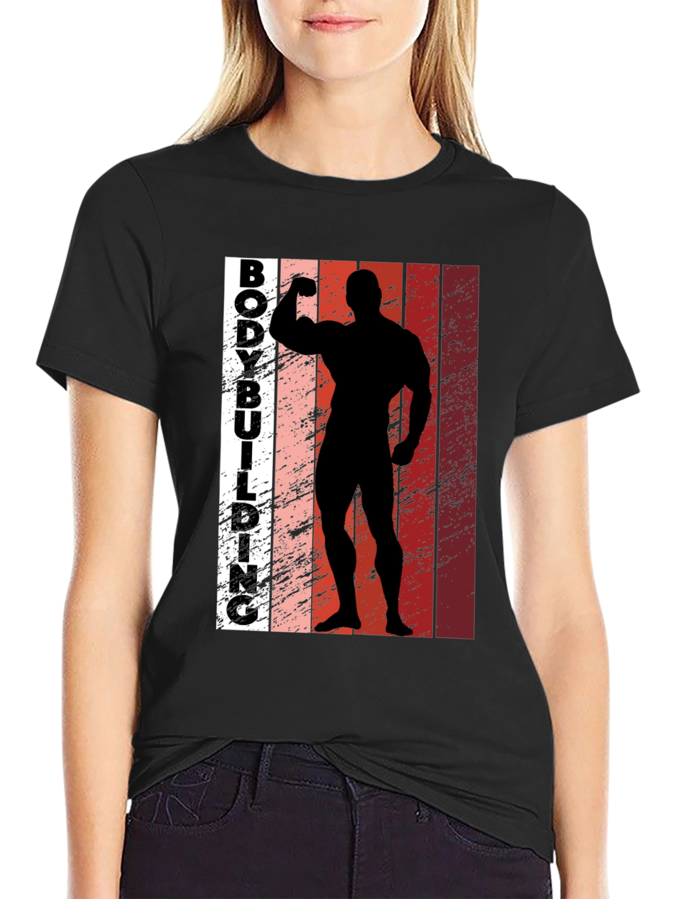 Bodybuilding Silhouette Graphic Tee - Fitness Apparel