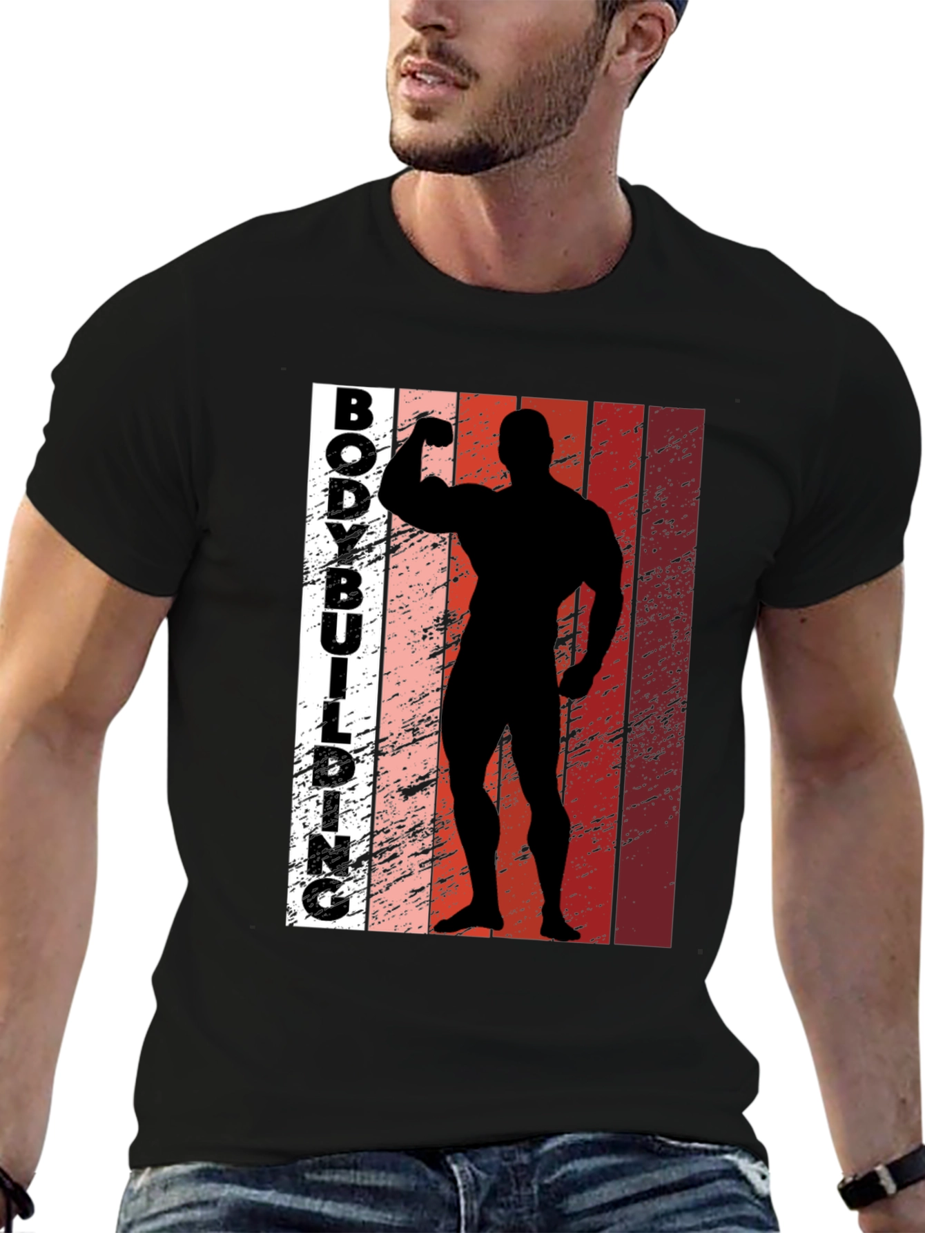 Bodybuilding Silhouette Graphic Tee - Fitness Apparel