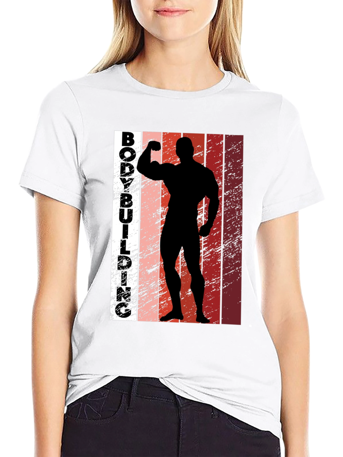 Bodybuilding Silhouette Graphic Tee - Fitness Apparel