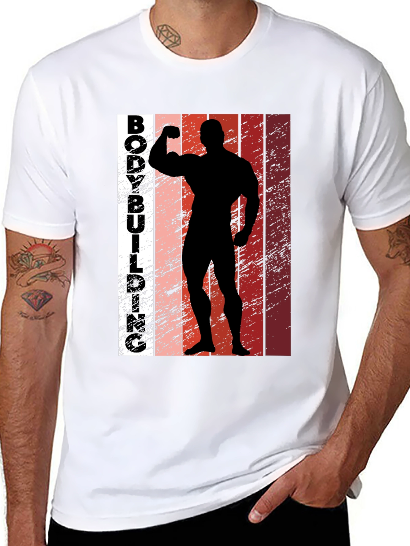 Bodybuilding Silhouette Graphic Tee - Fitness Apparel