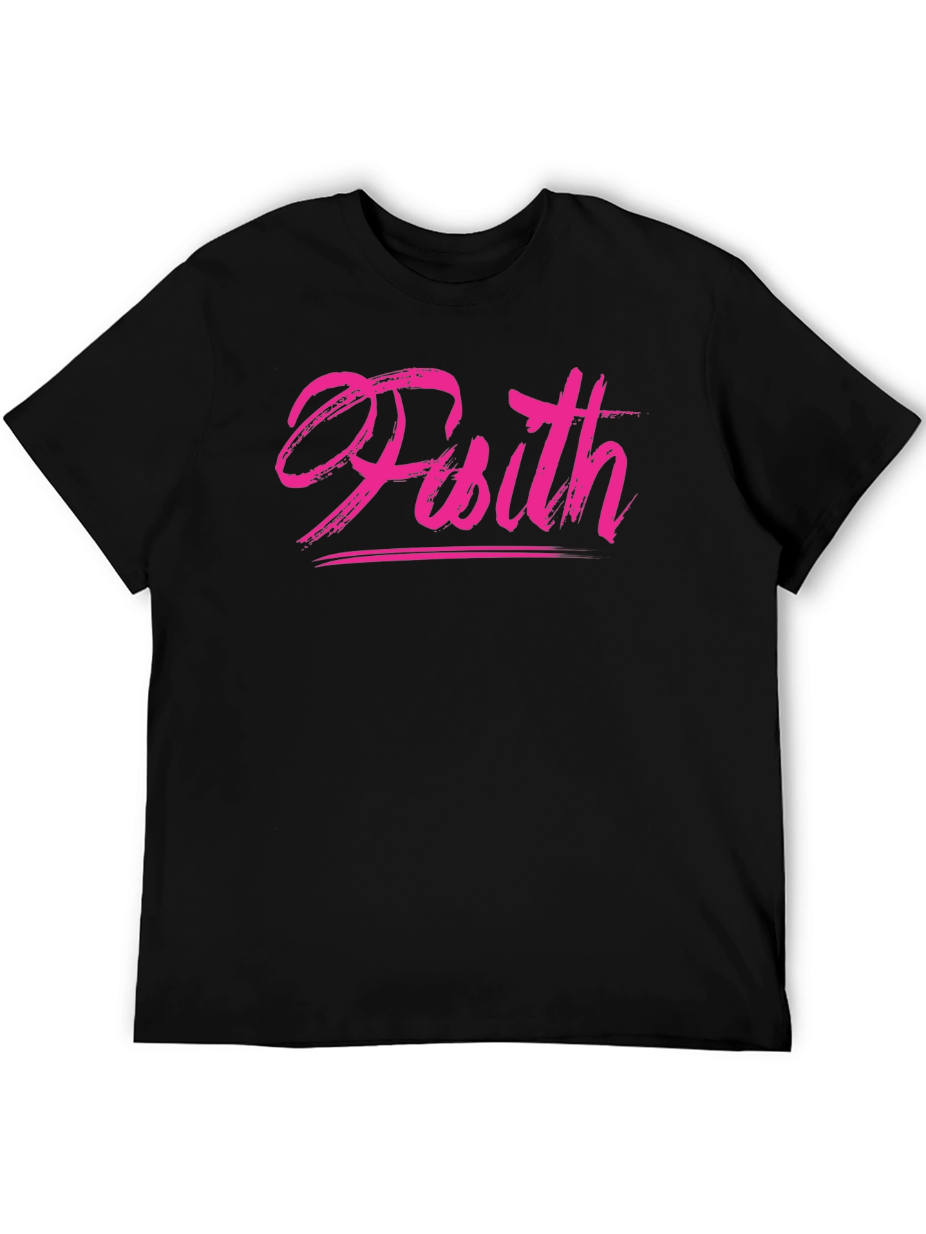 Faith Brush Script Black T-Shirt