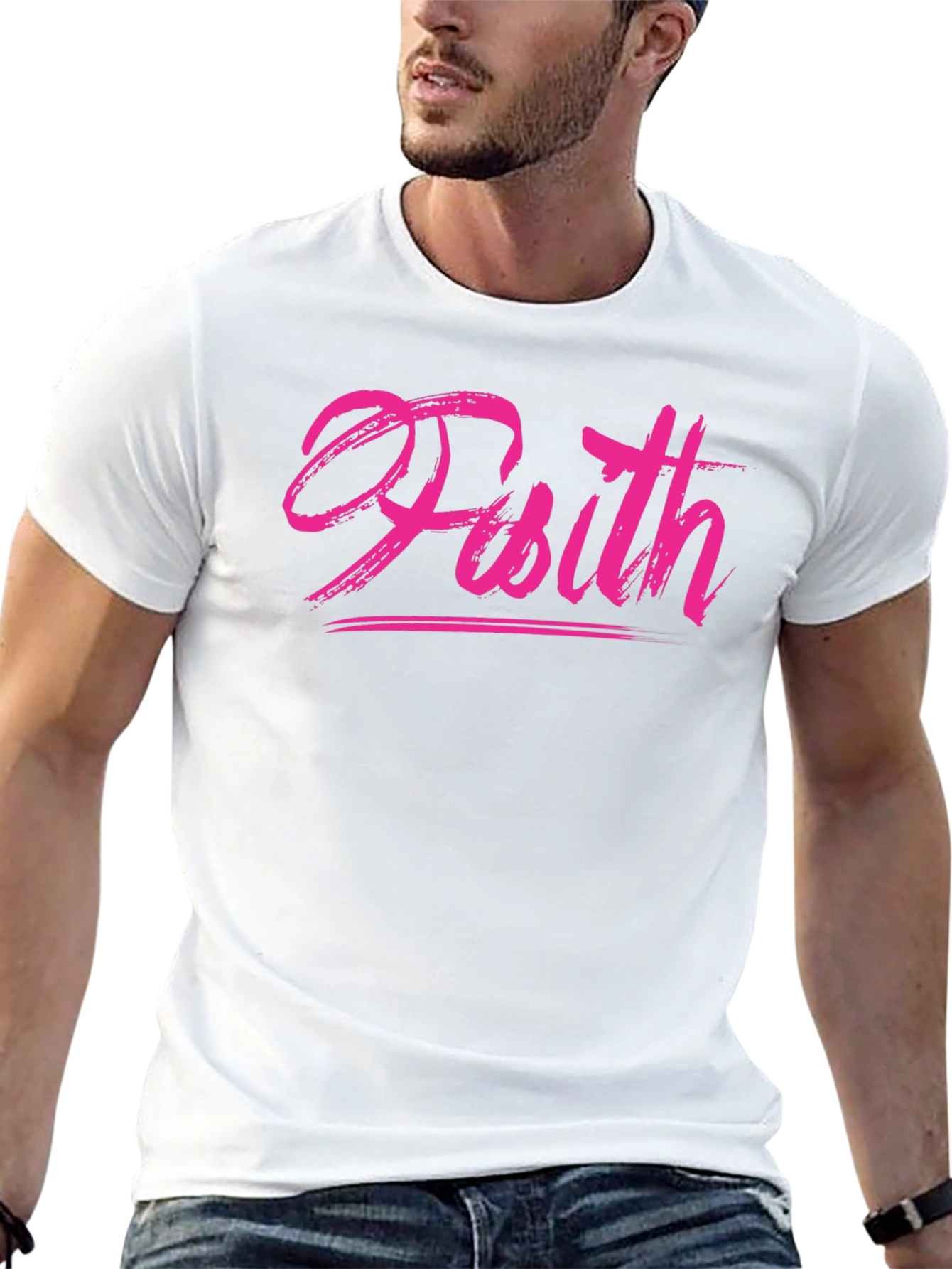 Faith Brush Script Black T-Shirt