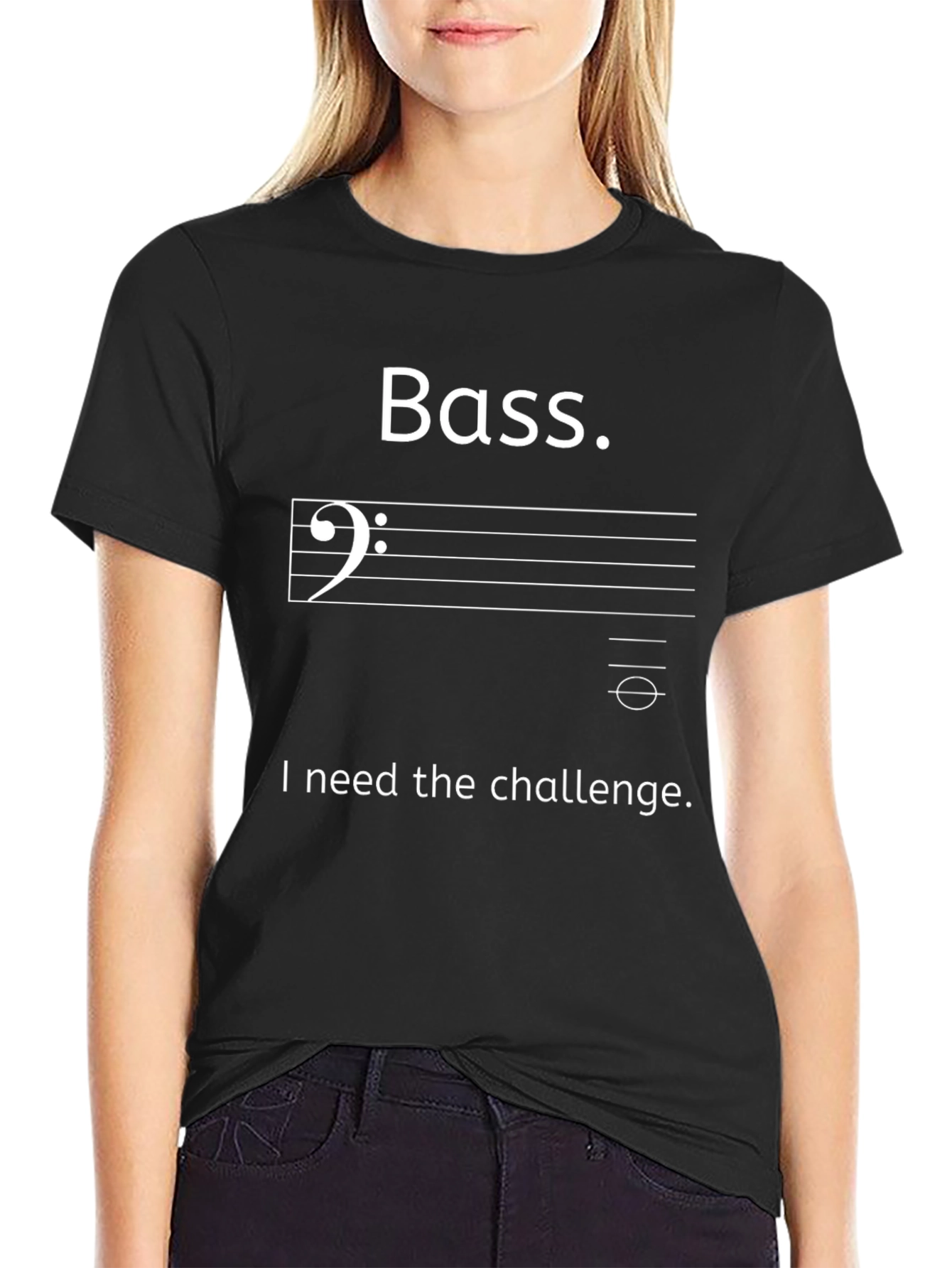Bass Clef Music T-Shirt - I Need the Challenge