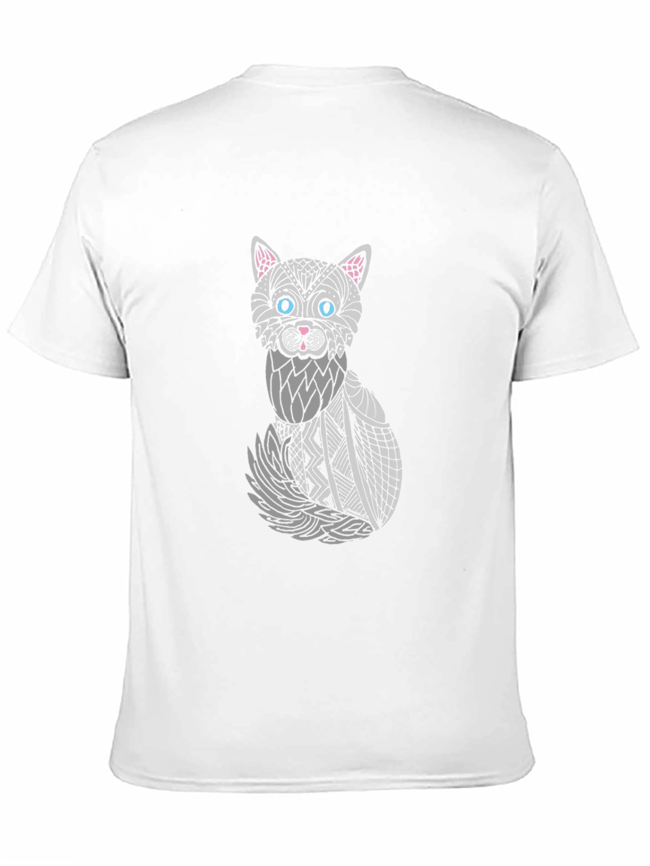 Abstract Cat Graphic T-Shirt - Unisex Black Tee