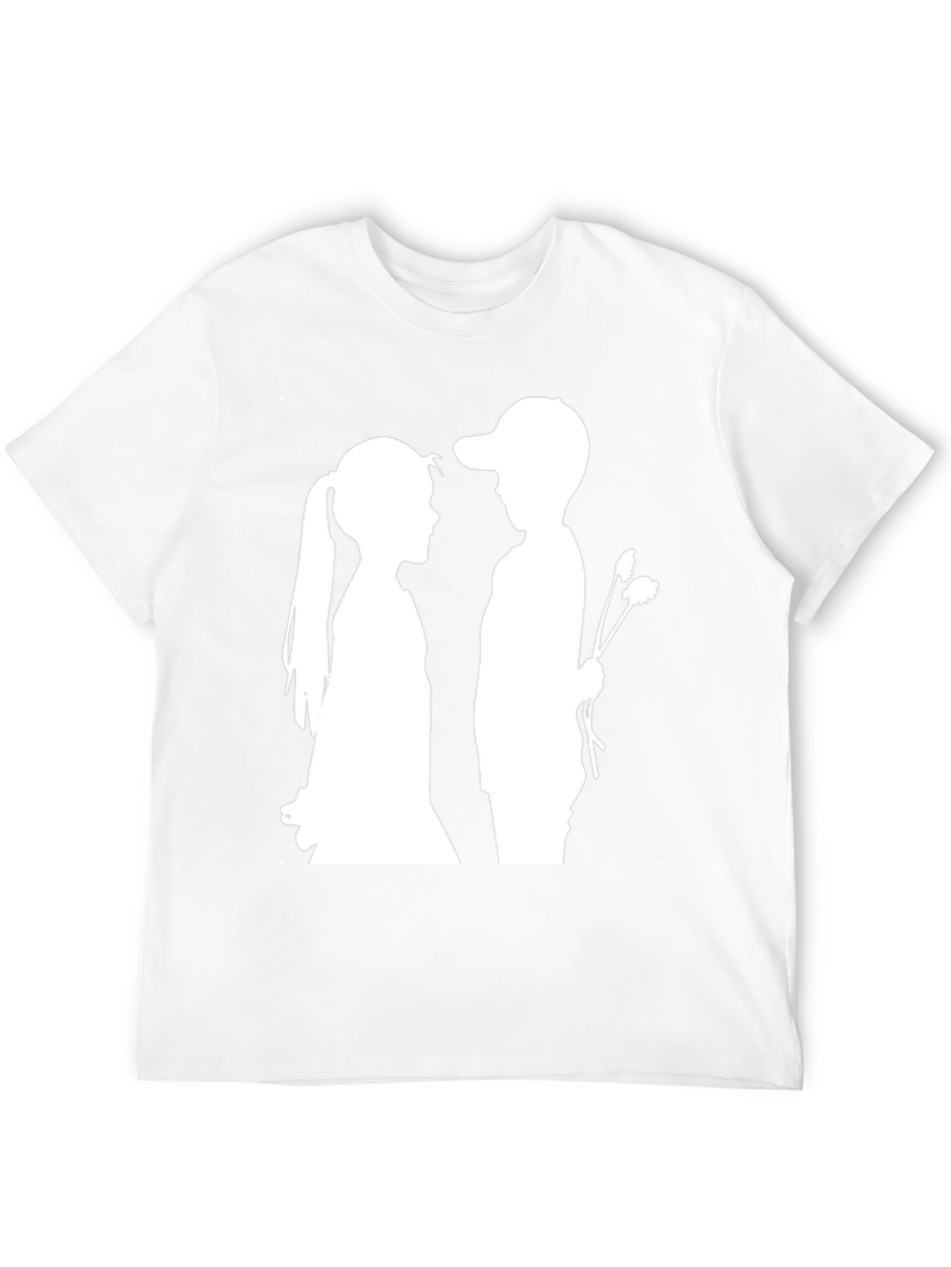 Boy and Girl Silhouette Graphic Tee - Black