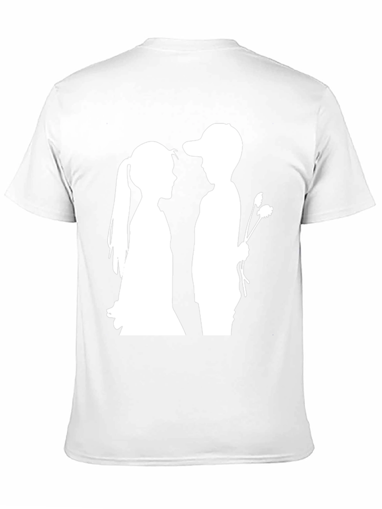 Boy and Girl Silhouette Graphic Tee - Black