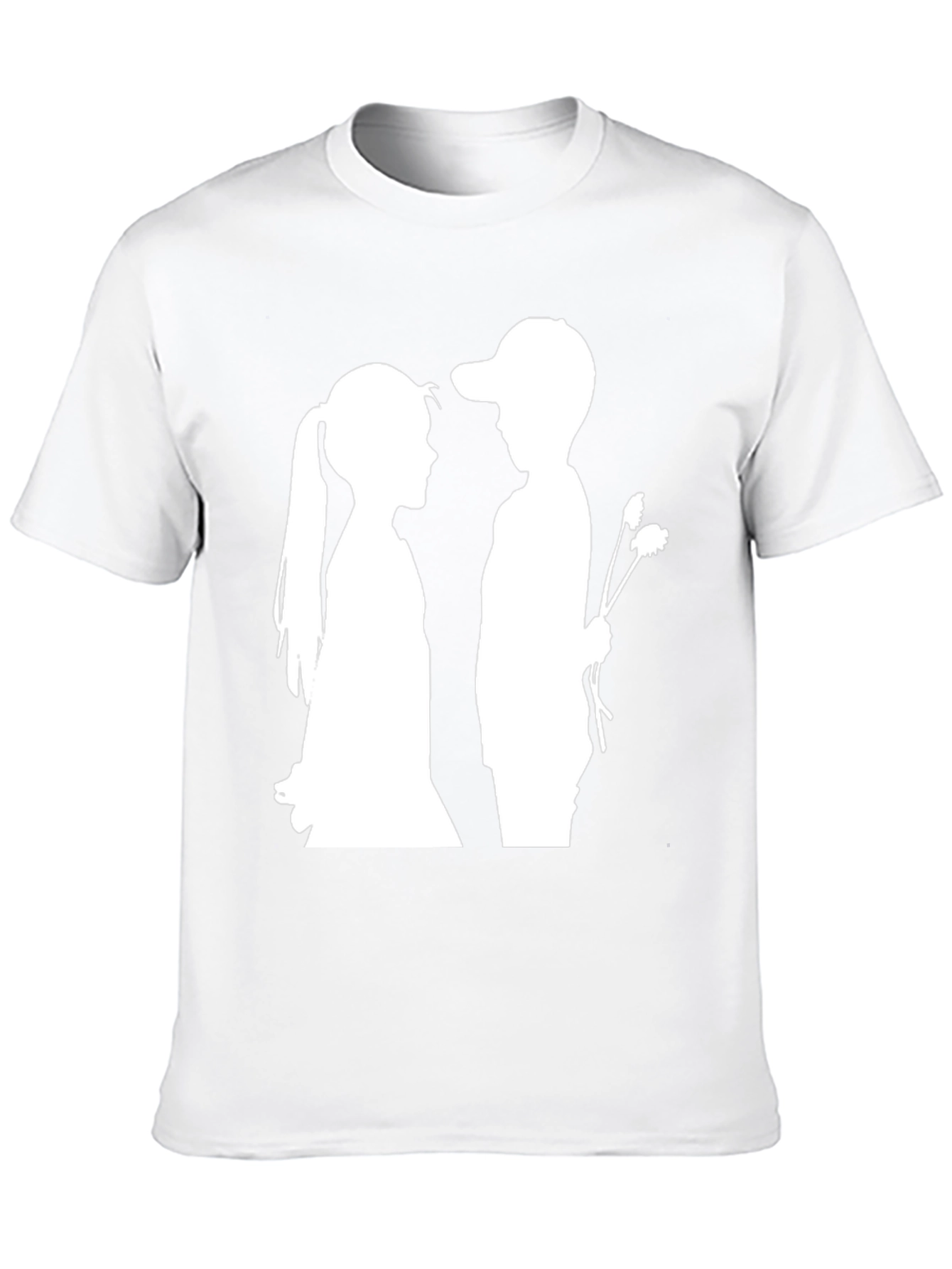 Boy and Girl Silhouette Graphic Tee - Black