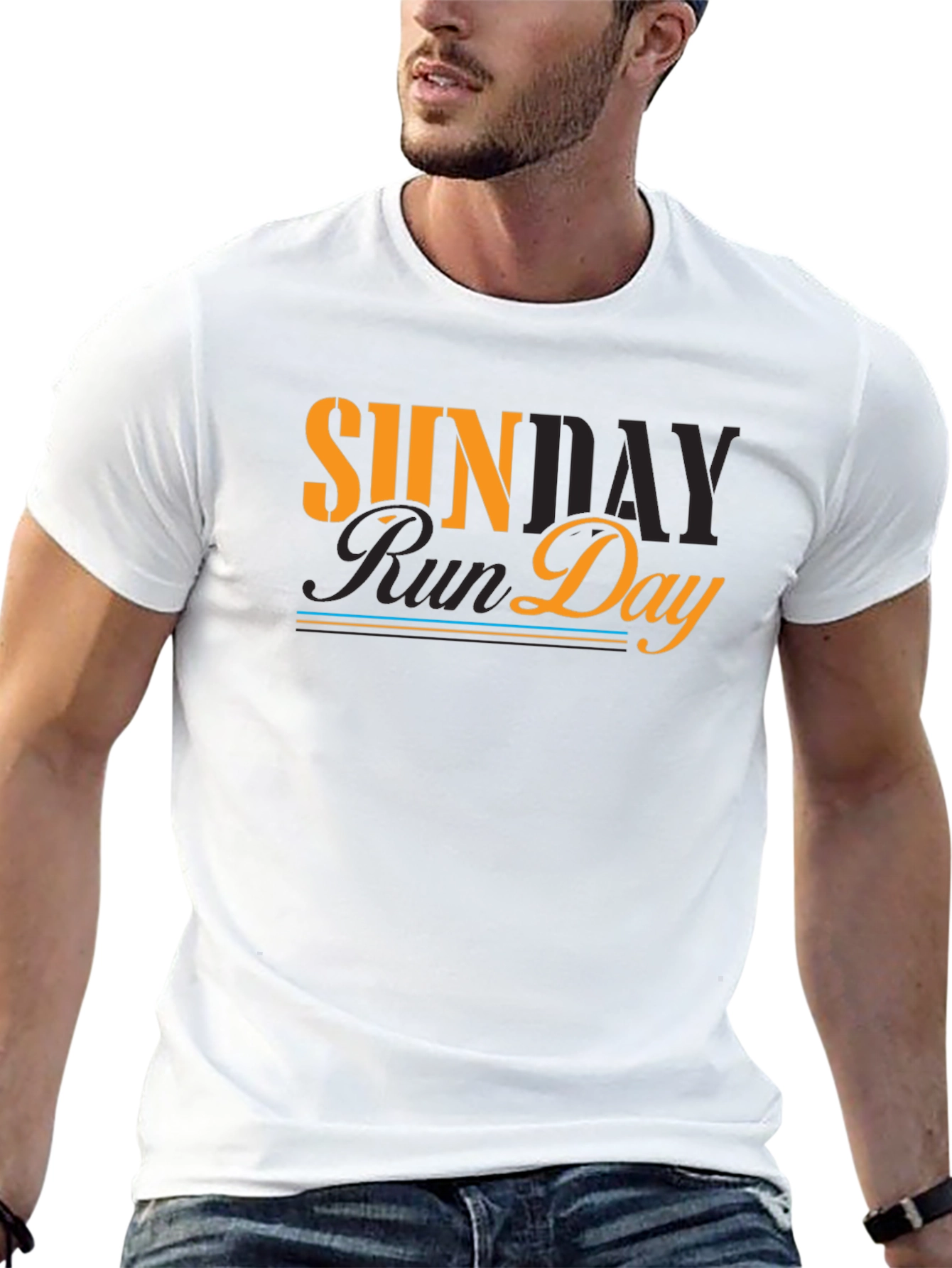 Sunday Run Day Graphic Tee - Black