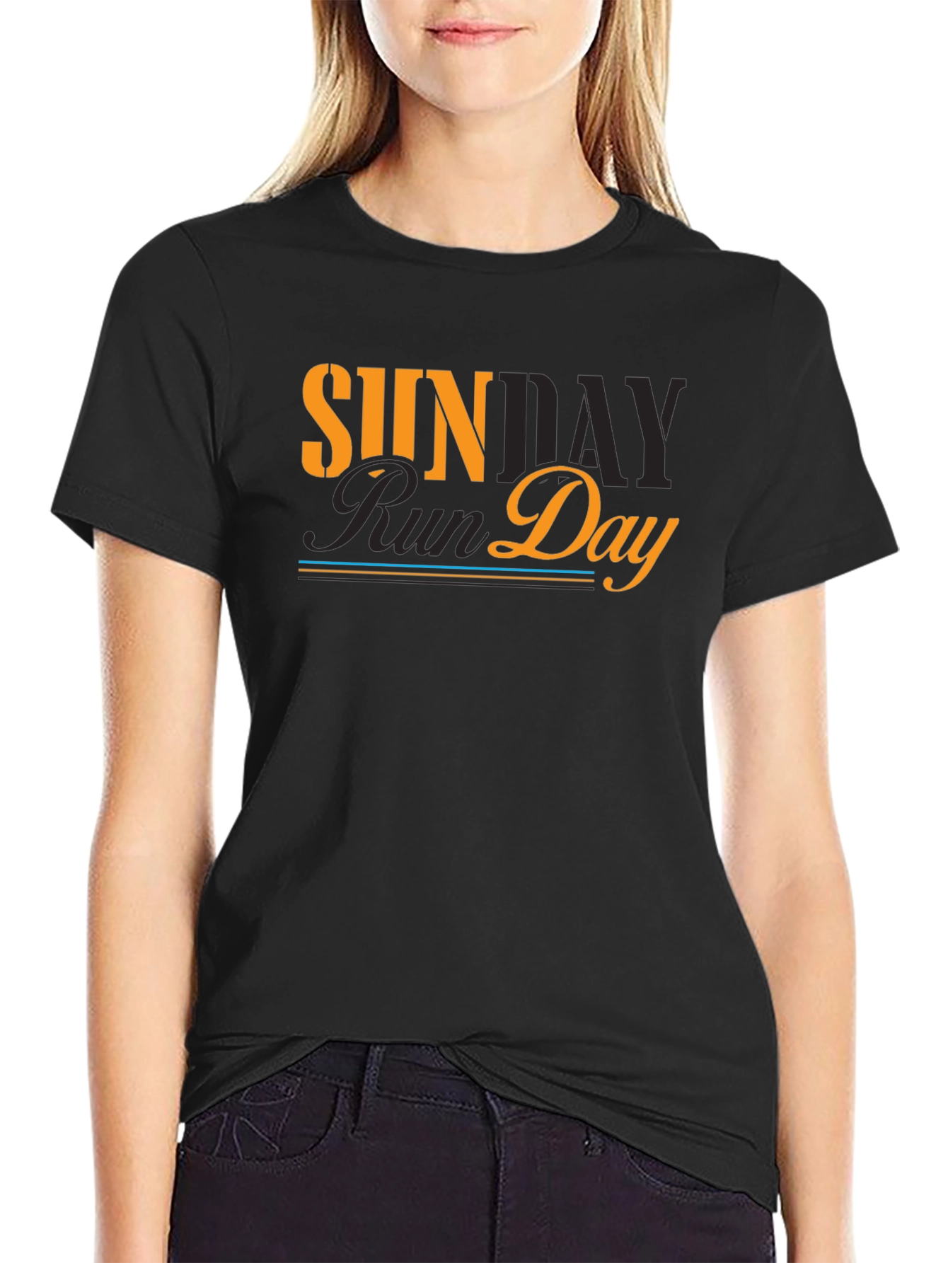 Sunday Run Day Graphic Tee - Black