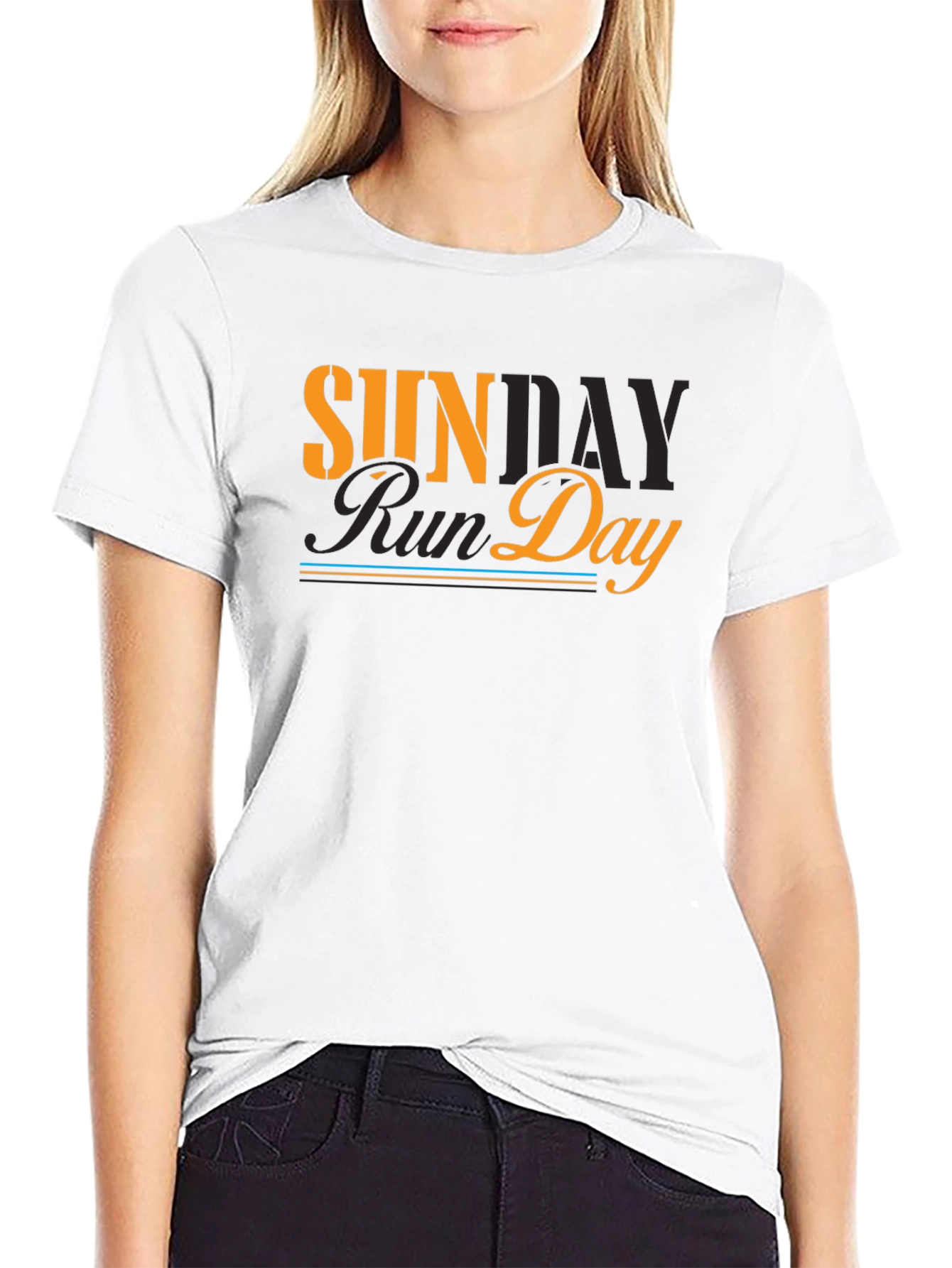 Sunday Run Day Graphic Tee - Black