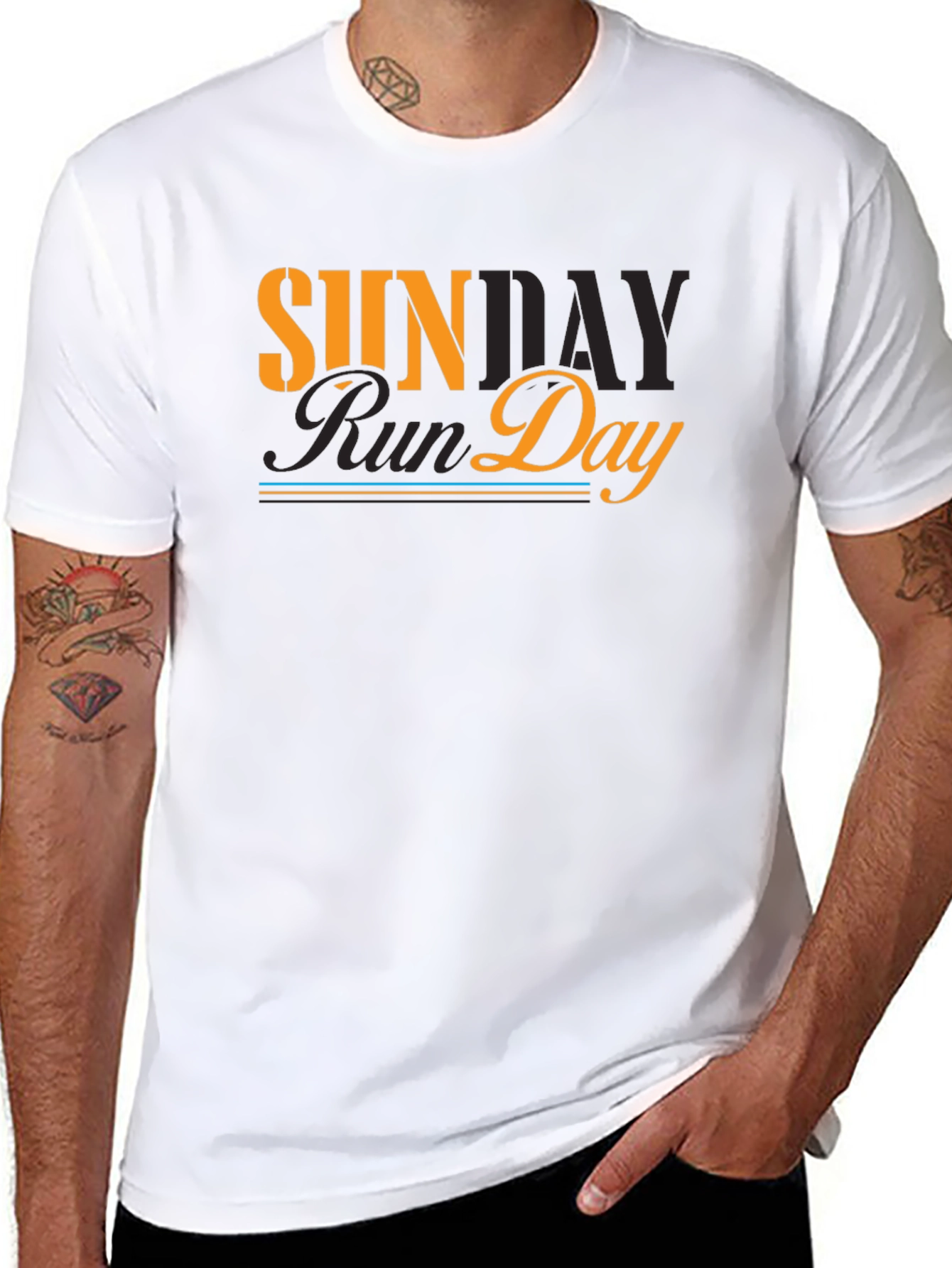 Sunday Run Day Graphic Tee - Black