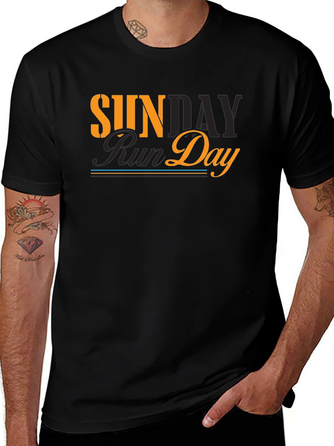 Sunday Run Day Graphic Tee - Black