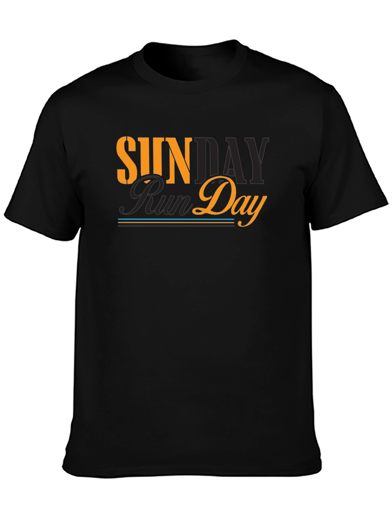 Sunday Run Day Graphic Tee - Black