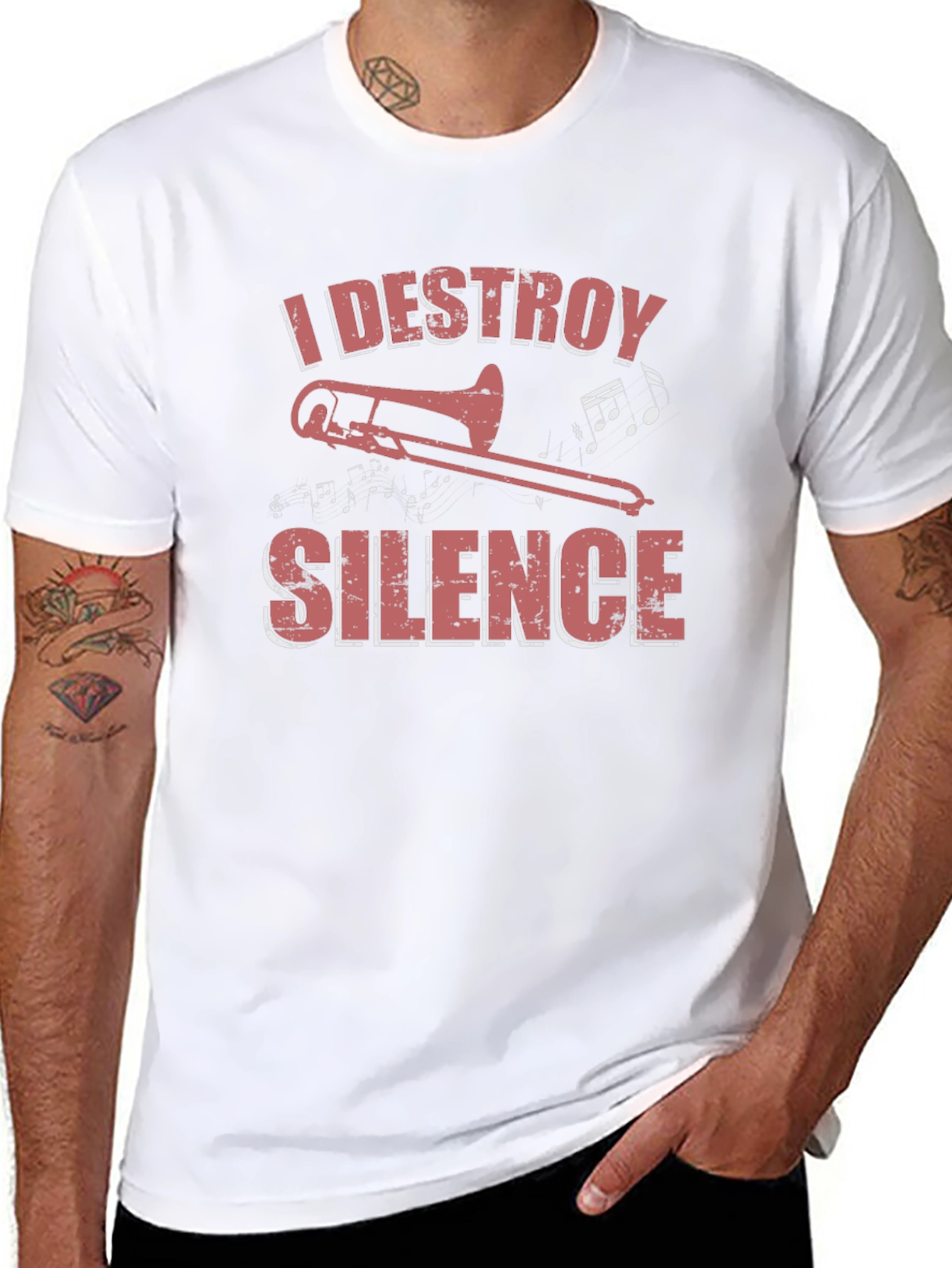 I Destroy Silence Trombone Graphic Tee