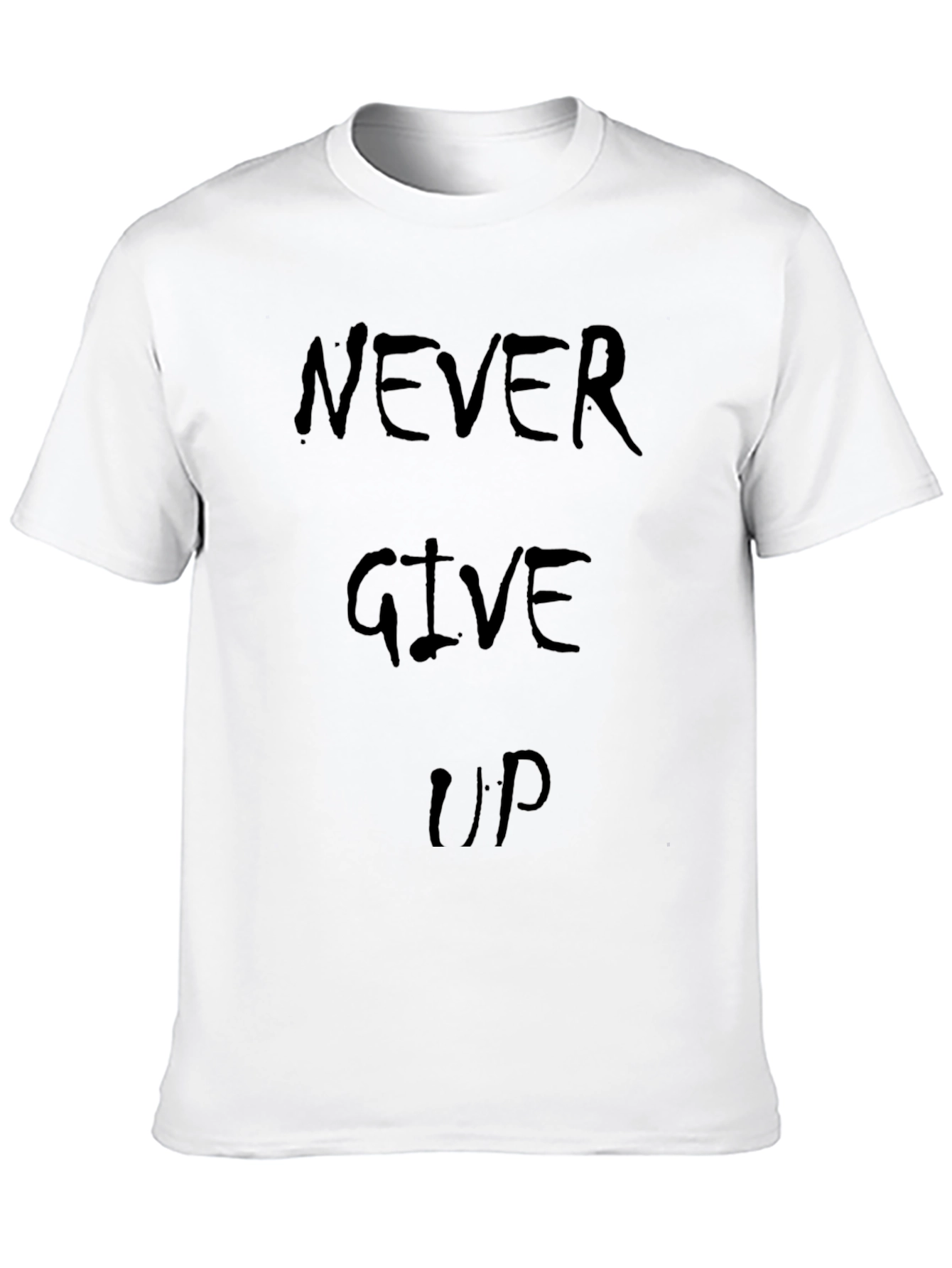 Inspirational Never Give Up Graphic Tee - Mens Black