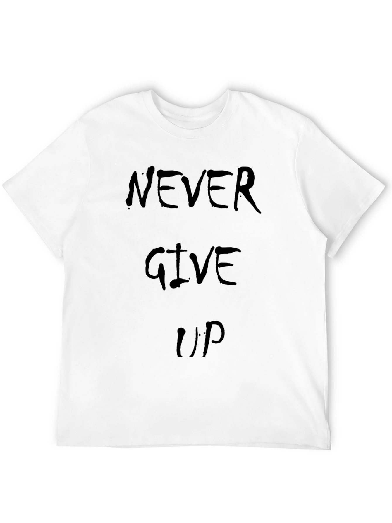 Inspirational Never Give Up Graphic Tee - Mens Black