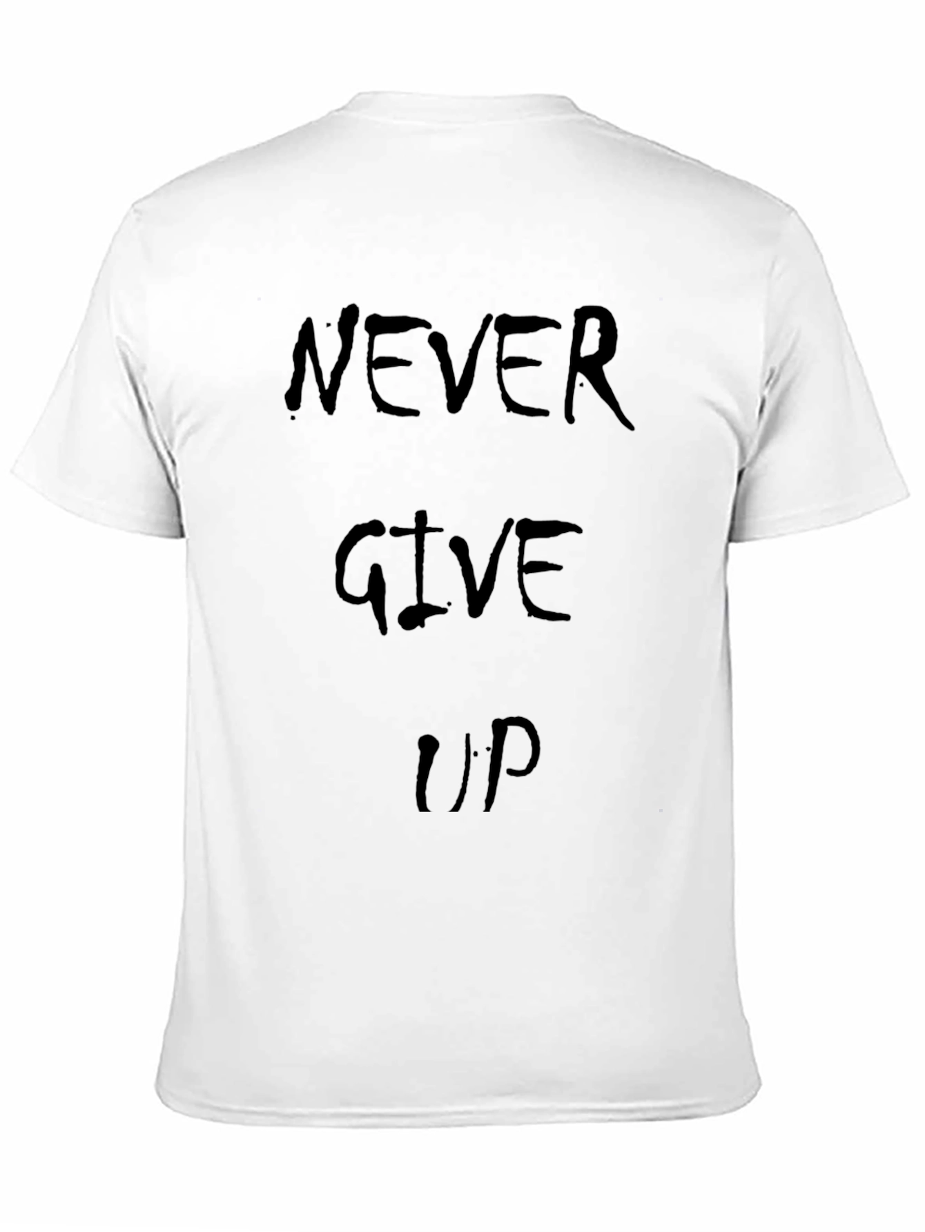 Inspirational Never Give Up Graphic Tee - Mens Black