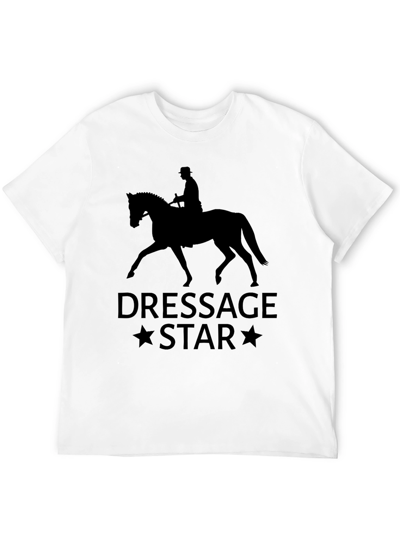 Dressage Star Black T-Shirt - Equestrian Style