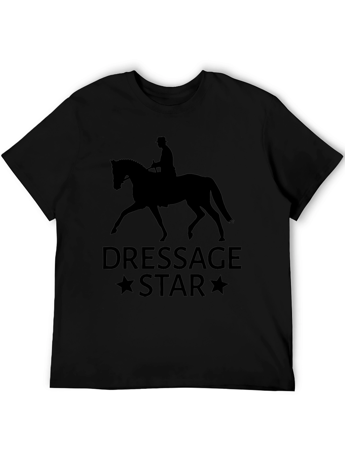 Dressage Star Black T-Shirt - Equestrian Style