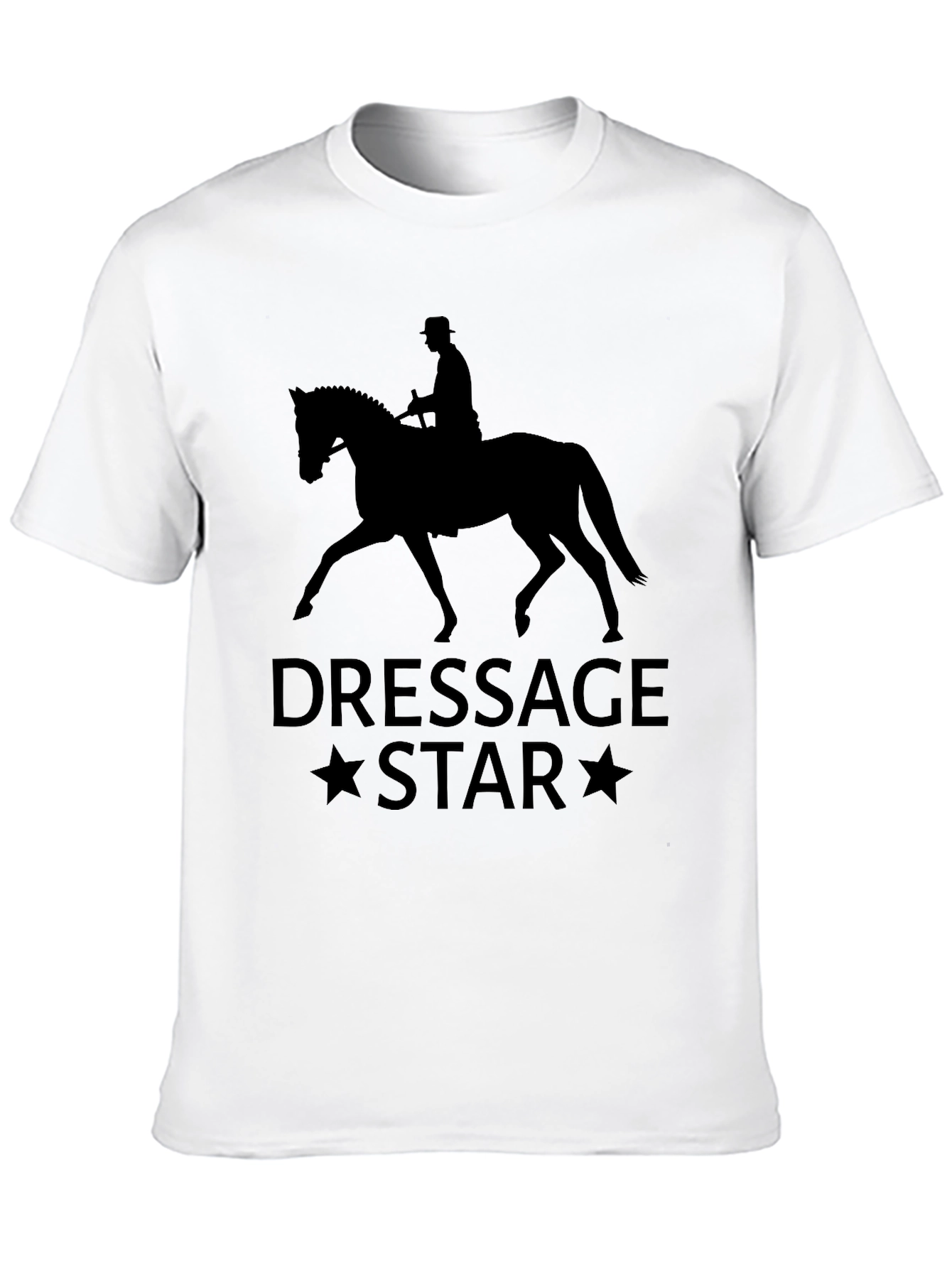 Dressage Star Black T-Shirt - Equestrian Style