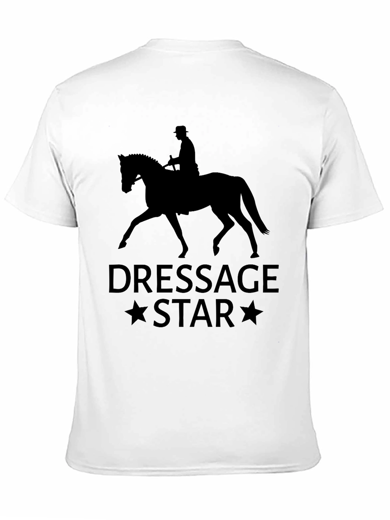 Dressage Star Black T-Shirt - Equestrian Style