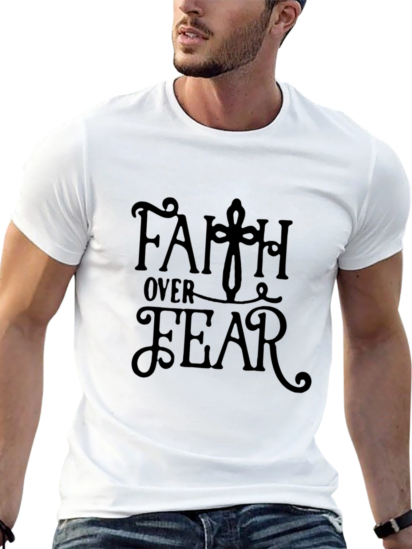 Faith Over Fear Black Graphic Tee