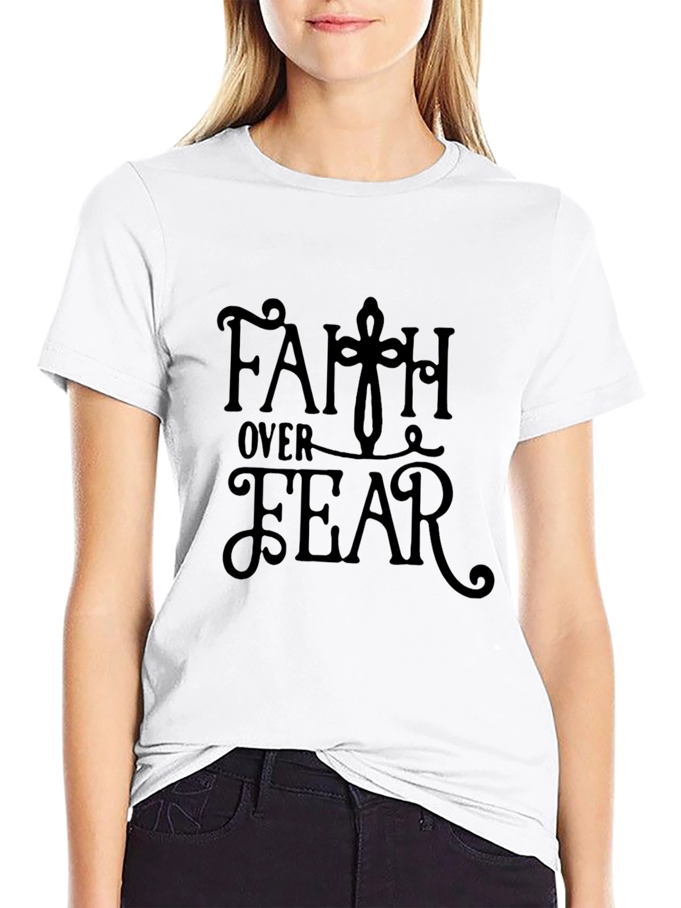 Faith Over Fear Black Graphic Tee