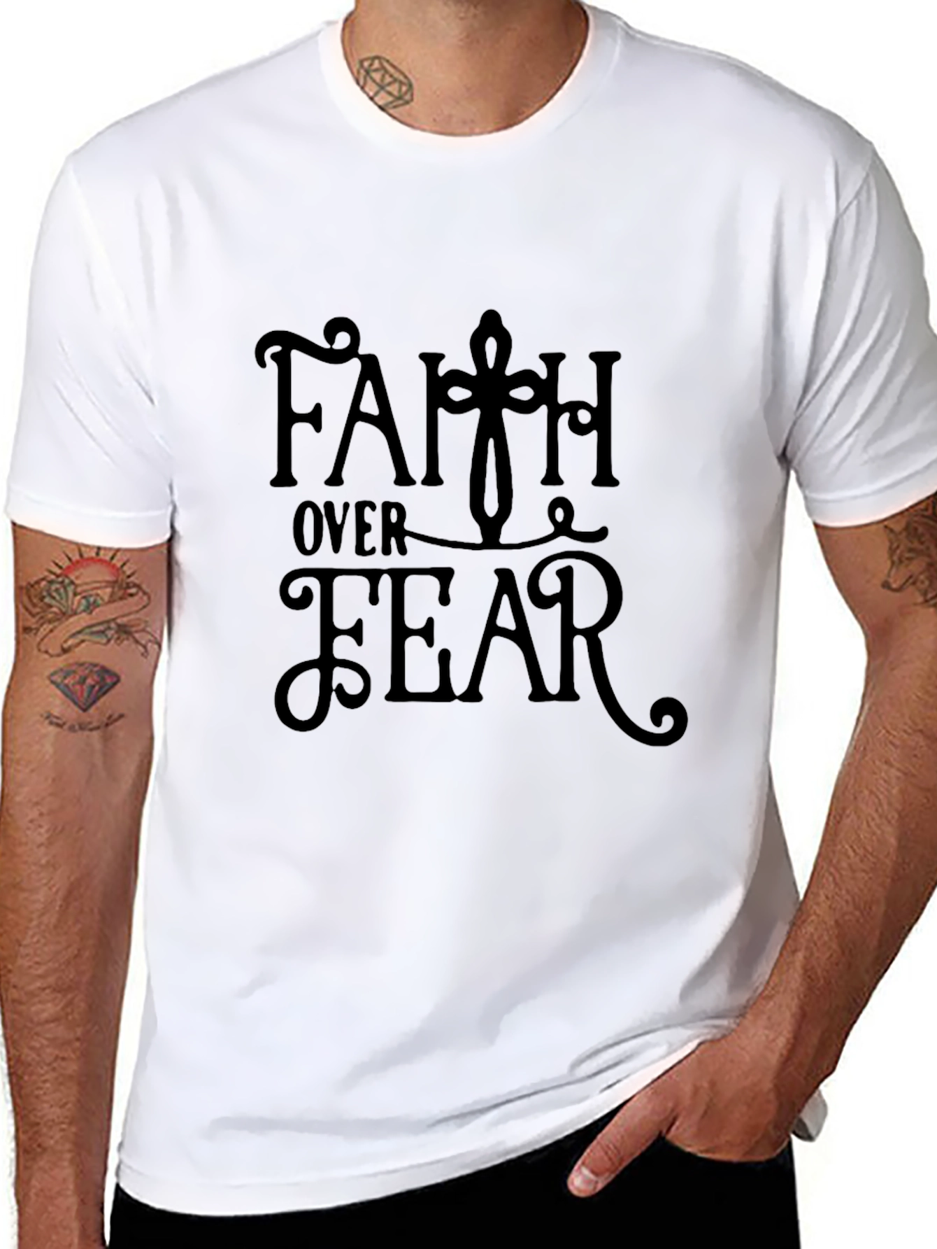 Faith Over Fear Black Graphic Tee