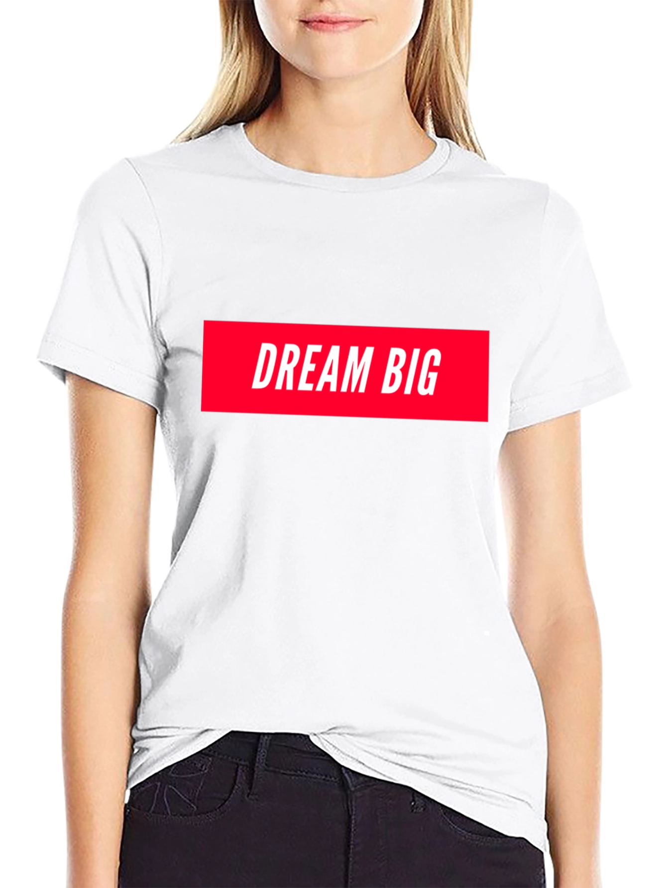 Dream Big Graphic Tee - Black Cotton T-Shirt