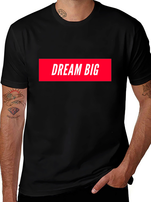 Dream Big Graphic Tee - Black Cotton T-Shirt